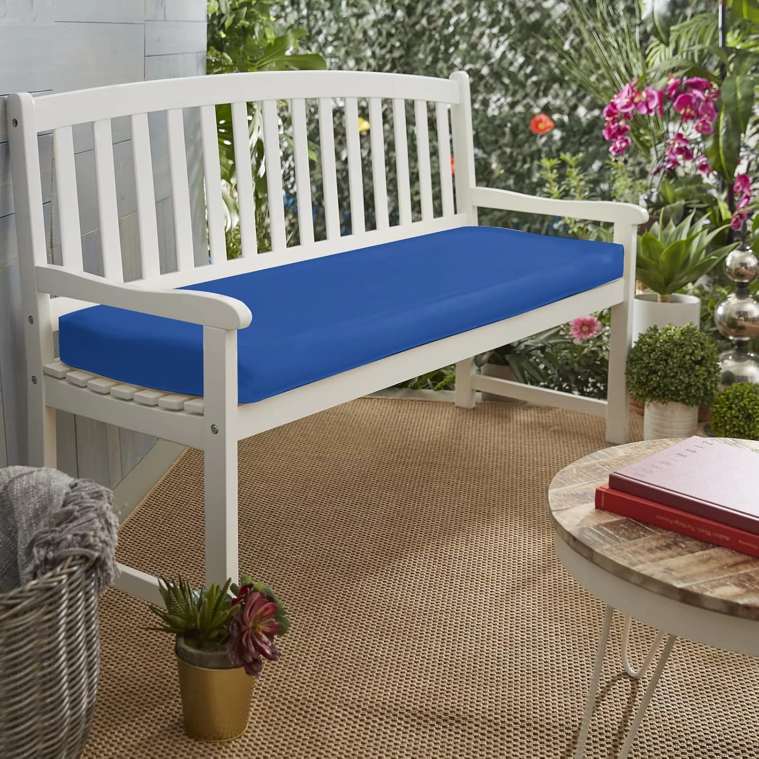 KISAA Living 2 Seater Waterproof Outdoor Bench Pad Seat Cushion Garden