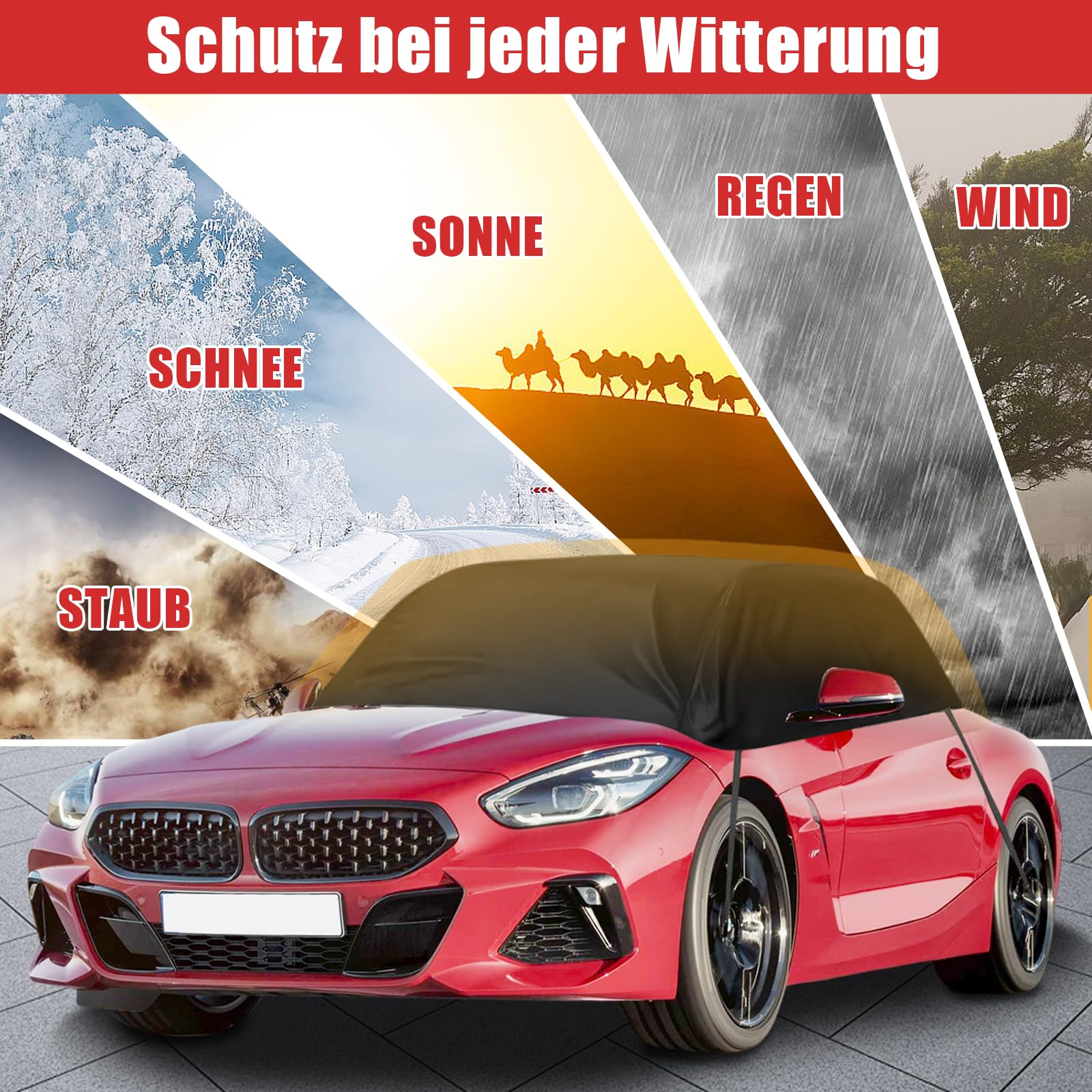 Pokrowiec na samochód, zamiennik do BMW Z3/Z4, wodoszczelny, półgarażowy 420D Oxford z paskiem, półpokrycie, plandeka samochodowa, na każdą pogodę, wiatroszczelna, odporna na promieniowanie UV, deszcz