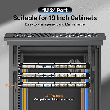 24 Port Patch Panel Blank UTP/STP Keystone Patch Panel for Business Networking Essential for Efficient Management and Cable Organization (24 Port)