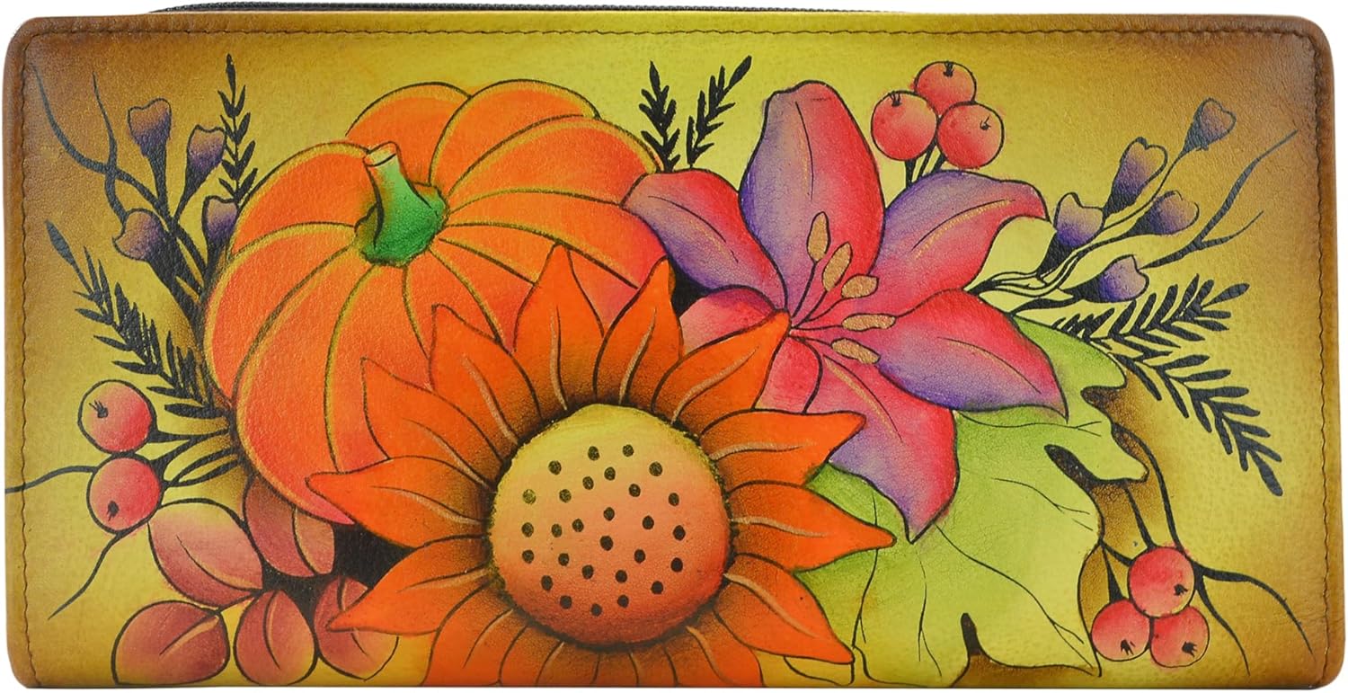 Anna by Anuschka Hand Painted Women’s Genuine Leather Two Fold Wallet