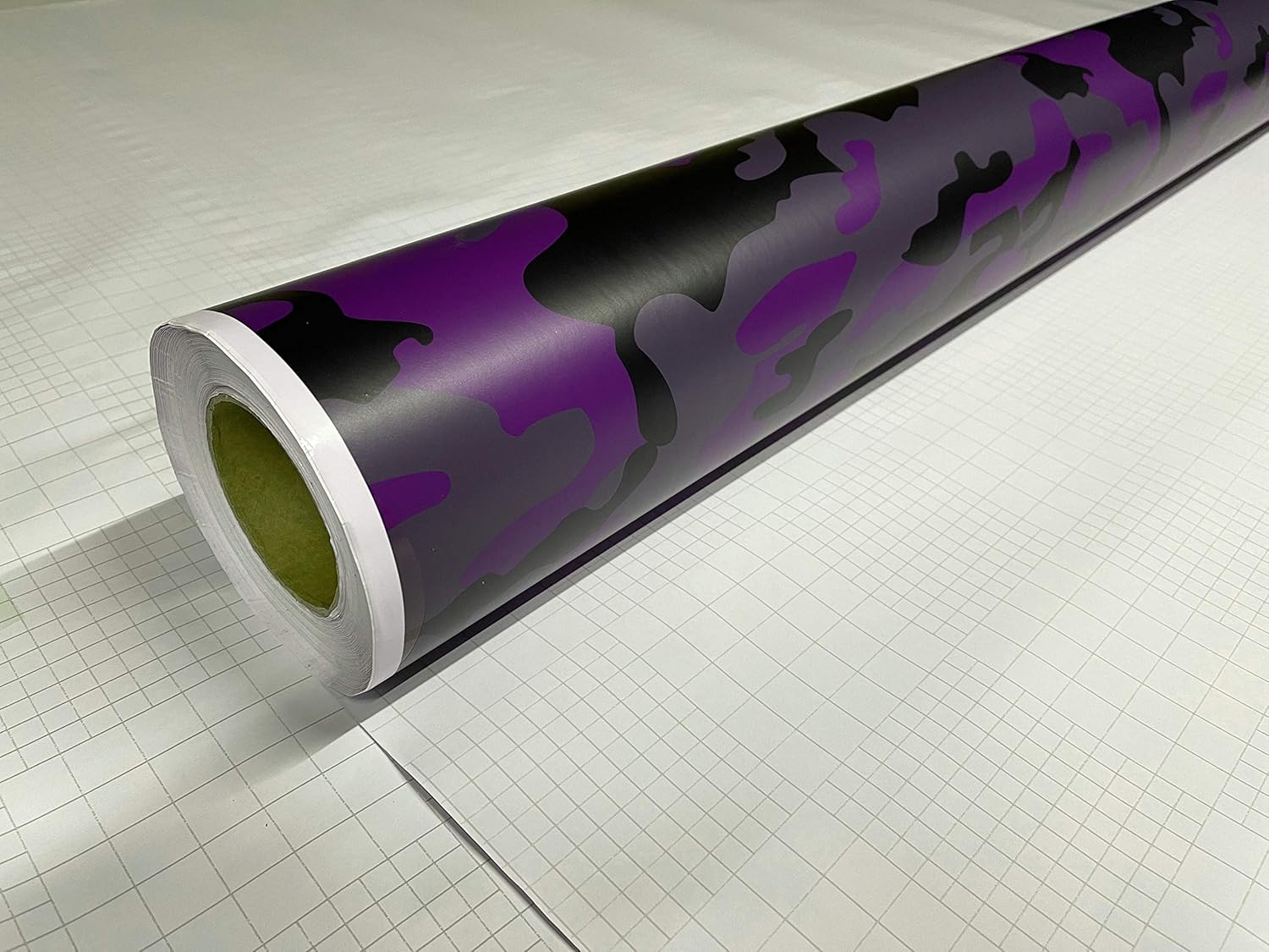 Purple Black Gray Camouflage Matte Premium Vinyl Car Wrap Decal Film Sheet Air Channel Release Technology + Free Tool Kit (2ft and up) (480" x 60" / 40FT x 5FT)