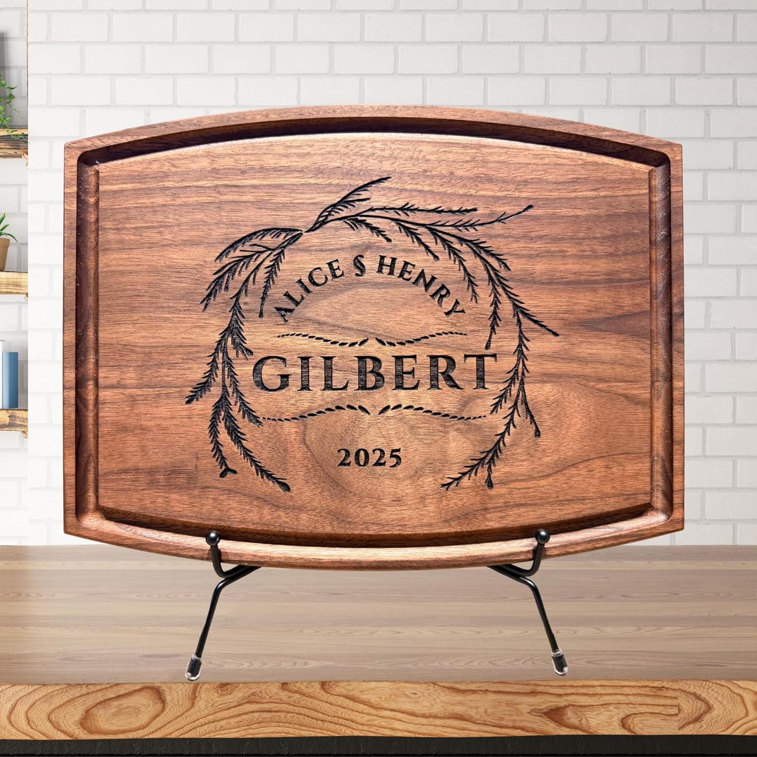 Personalized Cutting Board - Custom Engraved Charcuterie Board - Best Wedding Gift Idea for Couples (Bride & Groom), Newlyweds - Handcrafted in USA from Premium Wood