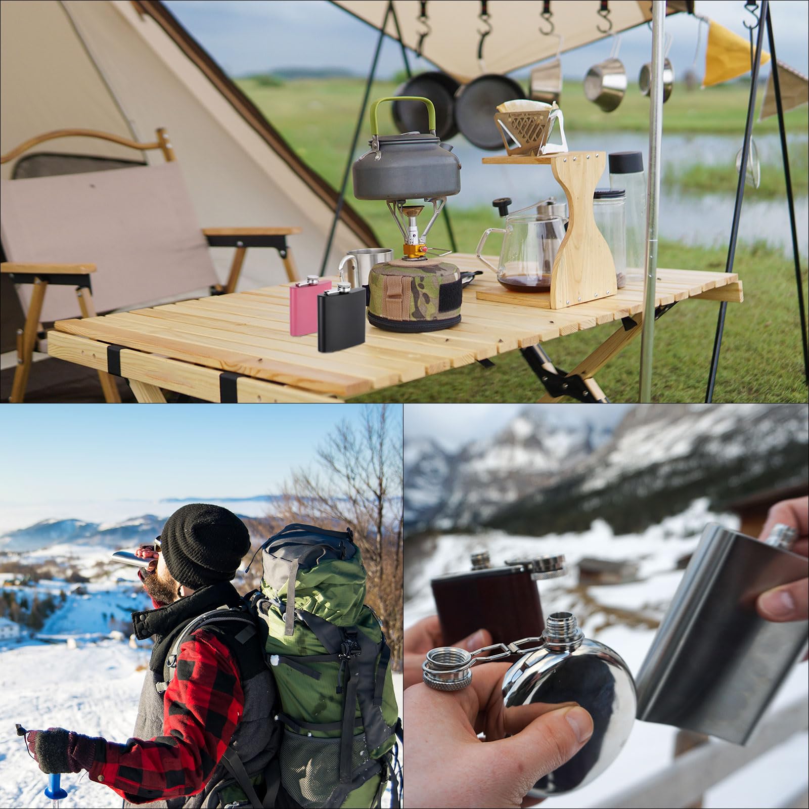 Fiaschetta In Acciaio Inossidabile 500 Ml Argento - A Prova Di Perdita, Per Liquori E Bevande, Ideale Per Outdoor