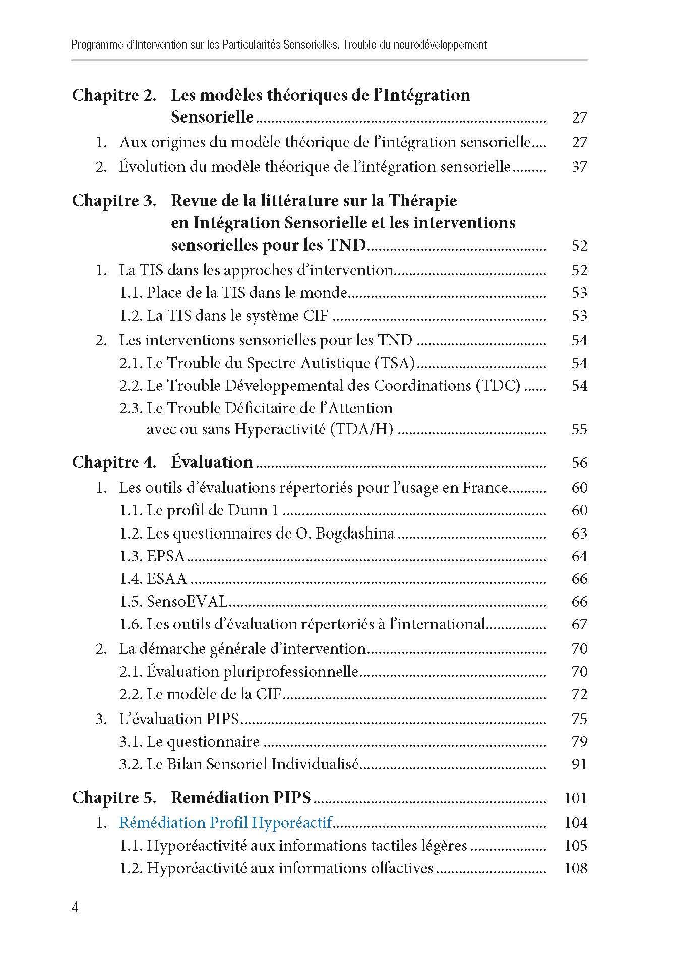 Programme d’intervention sur les particularités sensorielles: Troubles du neurodéveloppement