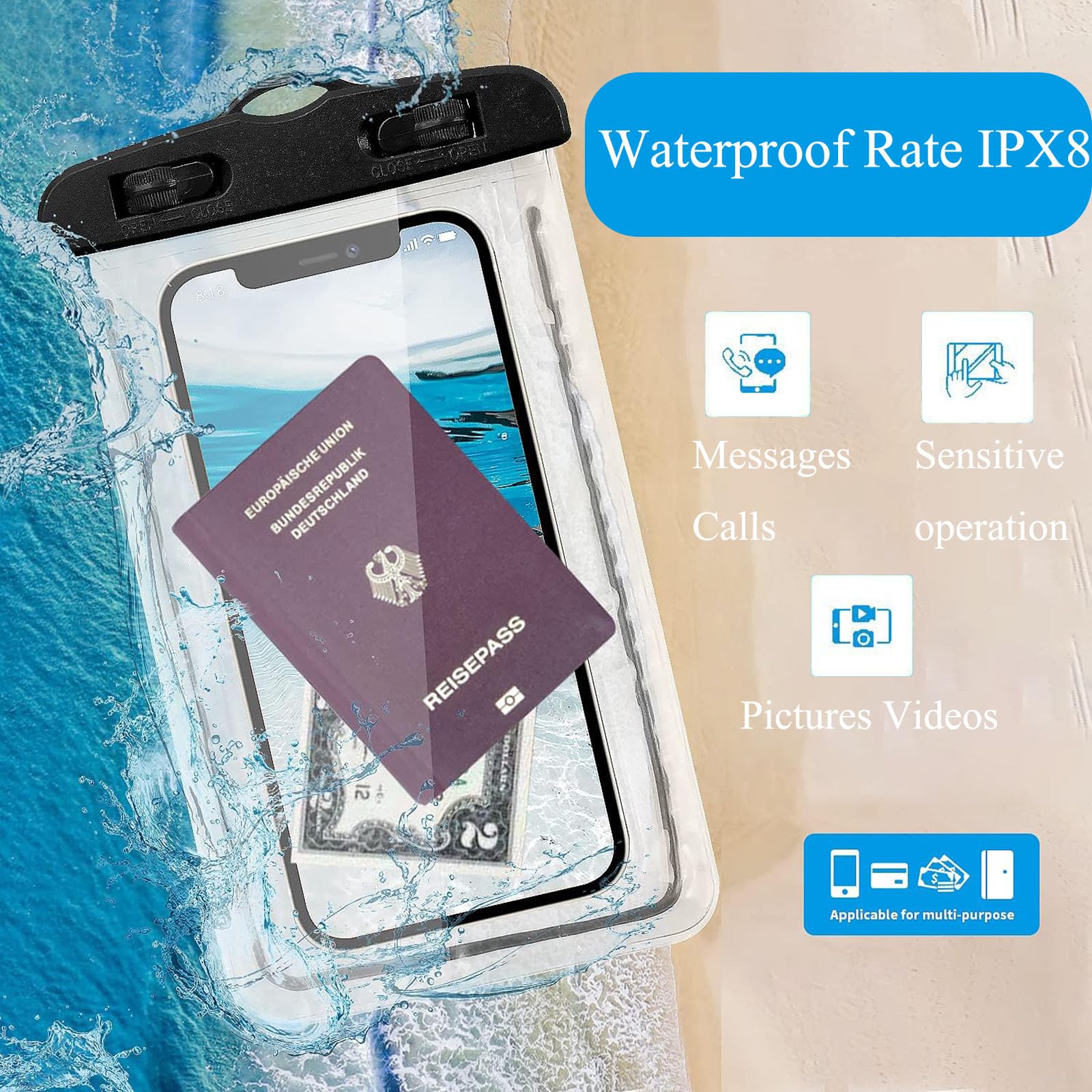 L Custodia Telefono Impermeabile Bici Bicicletta Moto Con Supporto Manubrio~p146766657