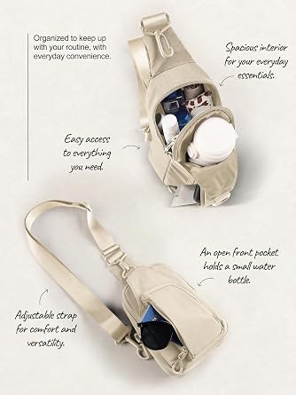 ODODOS Sling Bag with Adjustable Straps Crossbody Chest Bag Lightweight Backpack for Casual Traveling Hiking