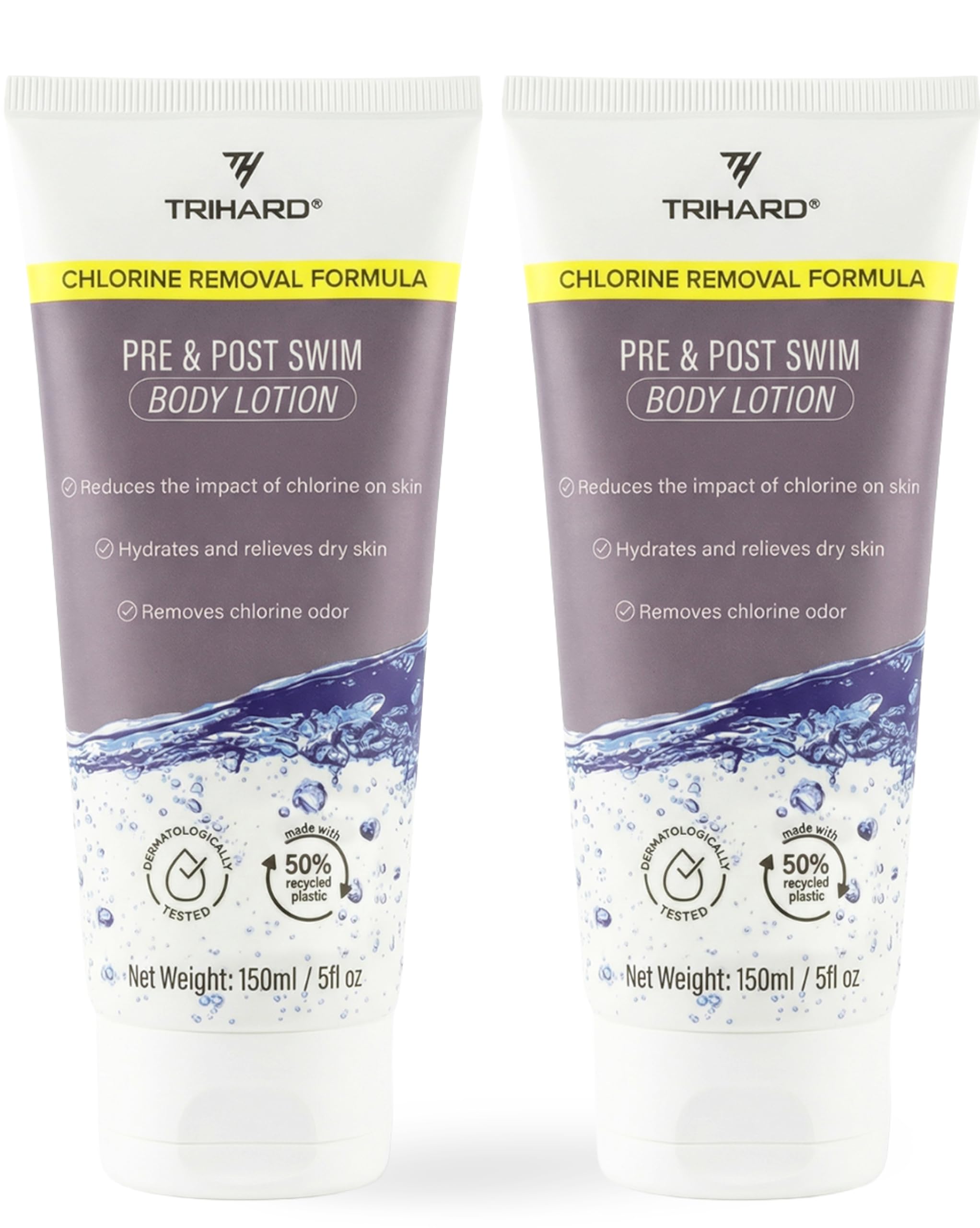 TRIHARD Pre & Post Swim Body Lotion | Pre Swim Skin Defense | After Swim Chlorine Removing (Pack of 2)