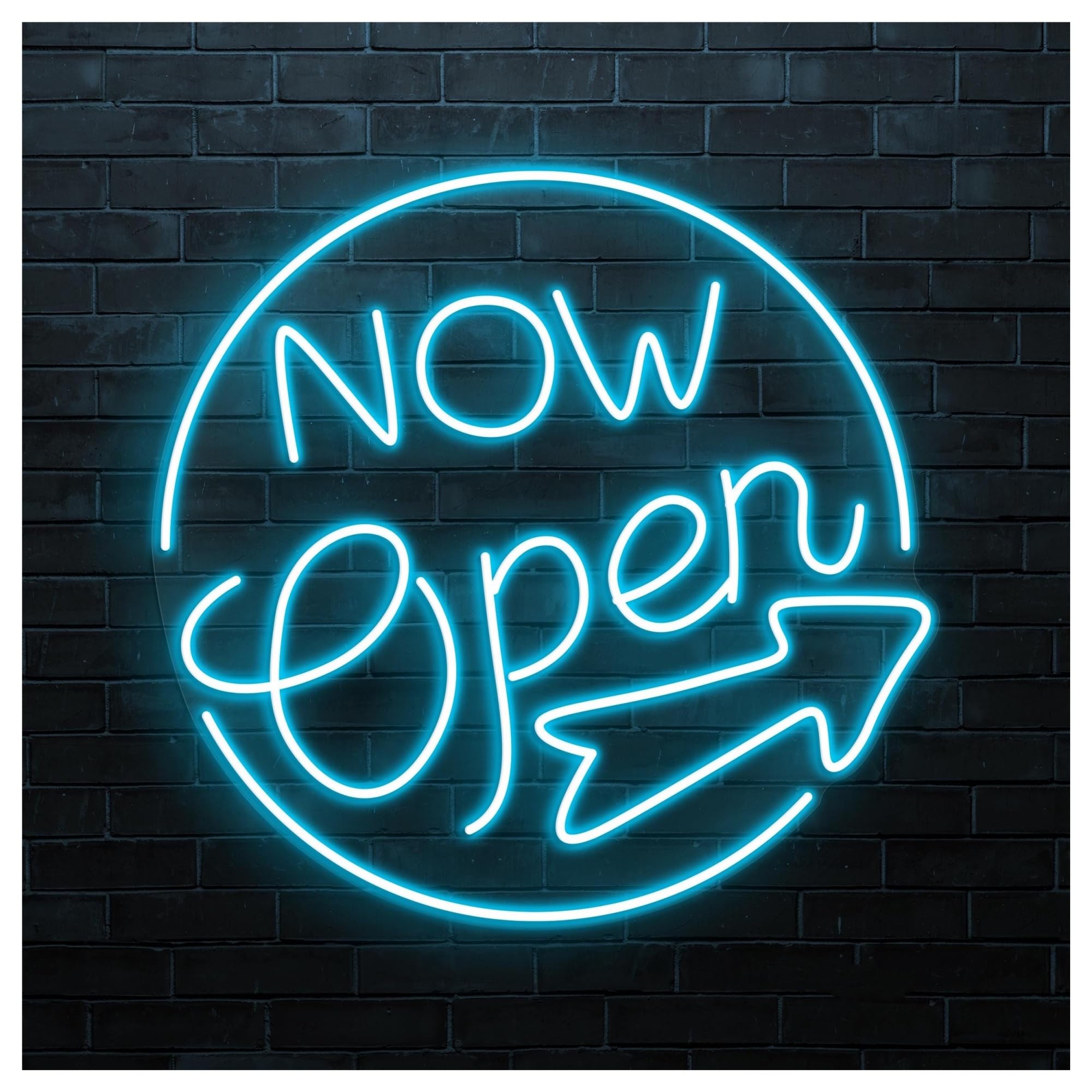 RONGCH Hanging Art Signs Now Open Neon Sign Business LED Light Arrow Wall Decor Gameroom Bedroom Bar Livingroom Birthday Party 48cm