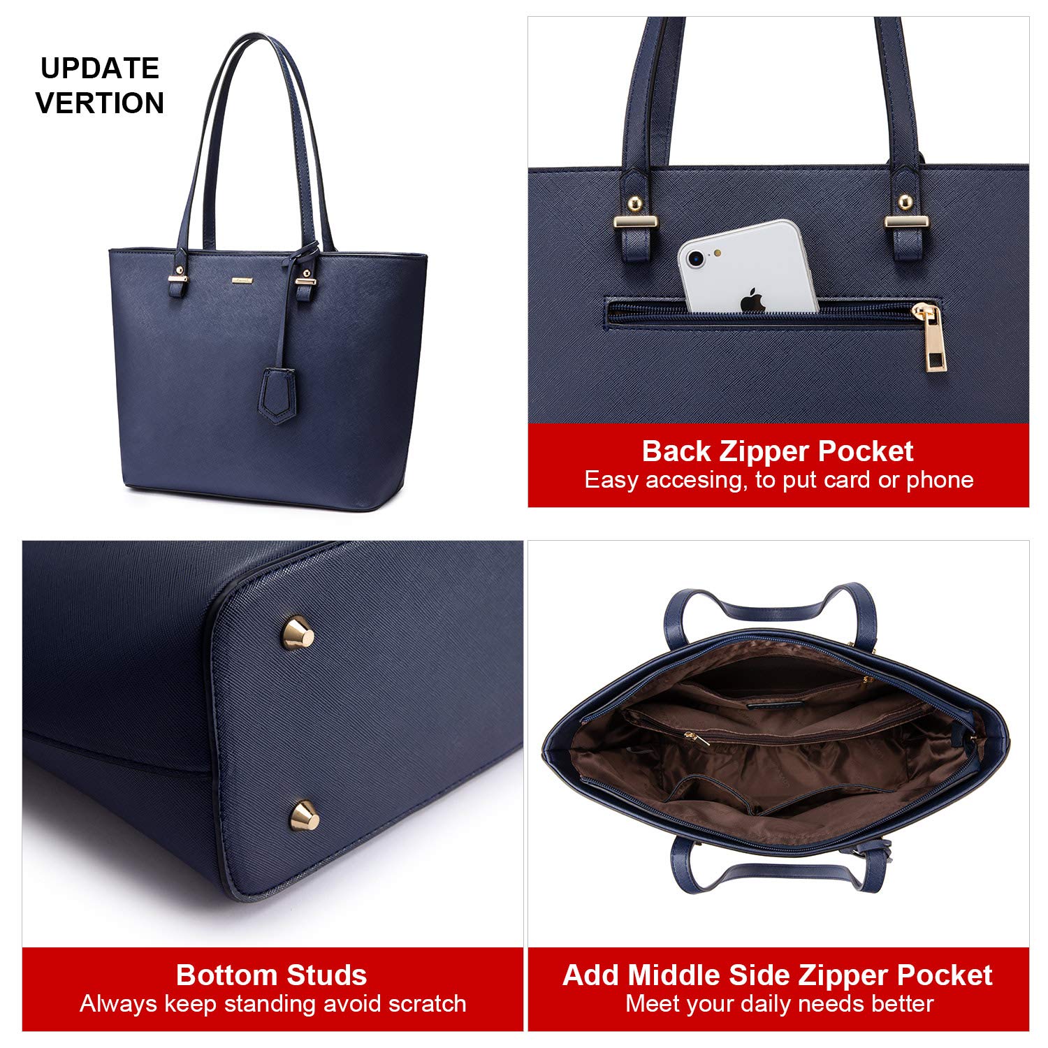 LOVEVOOK Purses and Handbags for Women Fashion Tote Bags Shoulder Bag Top Handle Satchel Bags | Purses, Handbags, Fashion, Top Handle, Purses, Handbags: Navy Blue