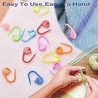 Vista 6 de Kits de 26 piezas de tejer de costura, 9 agujas de hilo romo de ojos grandes, 4 agujas de tejido de plástico, 12 agujas de punto coloridas