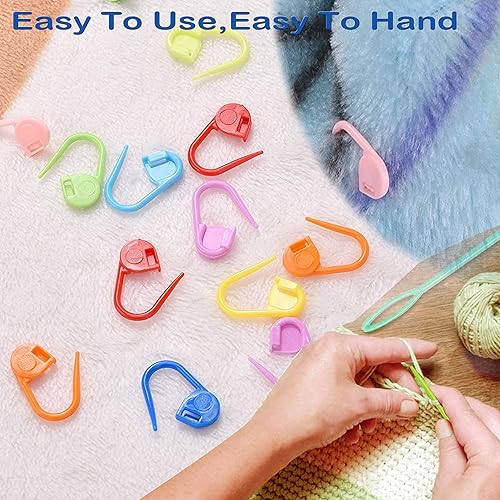 Miniatura 6 de Kits de 26 piezas de tejer de costura, 9 agujas de hilo romo de ojos grandes, 4 agujas de tejido de plástico, 12 agujas de punto coloridas de