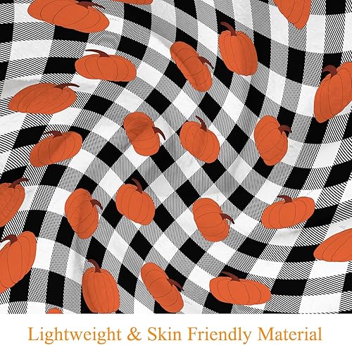 Miniatura 4 de Manta de calabaza naranja otoñal, manta de franela suave y ligera para sofá, dormitorio, sala de estar, 40 x 50 pulgadas