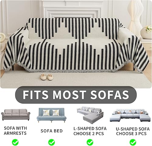 Miniatura 6 de HAOMAIJIA Fundas bohemias para sofá de 3 cojines, aptas para mascotas, suave, gruesa, antideslizante, para perros, fundas lavables para sofá