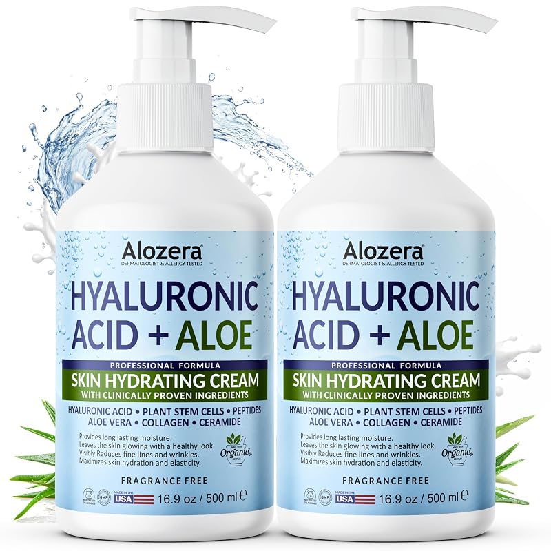 Loção corporal com ácido hialurônico e aloe vera Alozera, 500 mL, pacote com 2