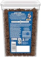 Vista 2 de Temptations Jumbo Stuff - Bocadillos crujientes y suaves para gato sabor salmón delicioso, cubo de 14 onzas
