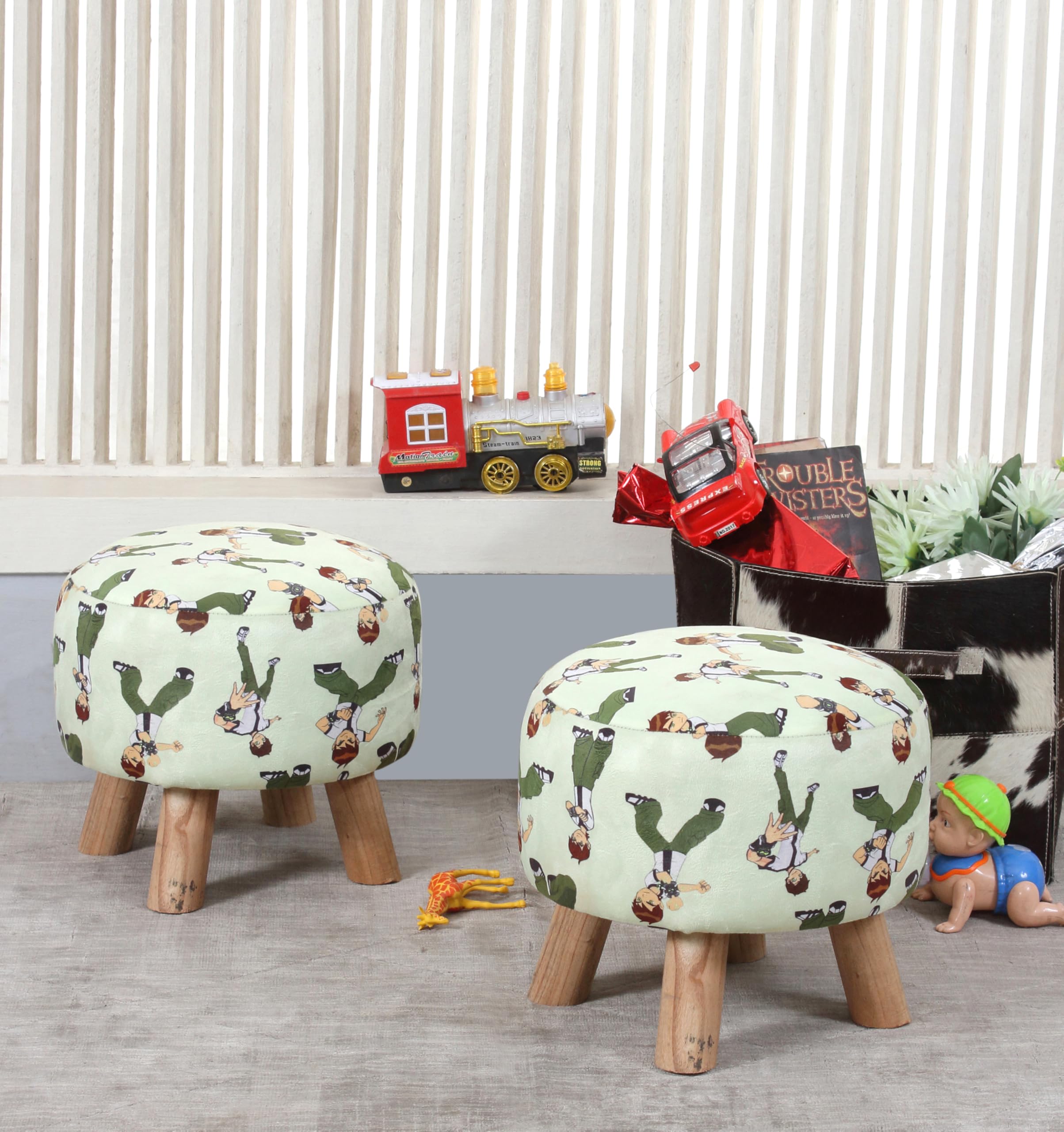 rugsxerry furniture ottoman kids pouffe stool for small baby study stool for kids playing products bathstool for little baby dining chair stools for feeding kids cartoon chair, 14x14x11 inch, combo