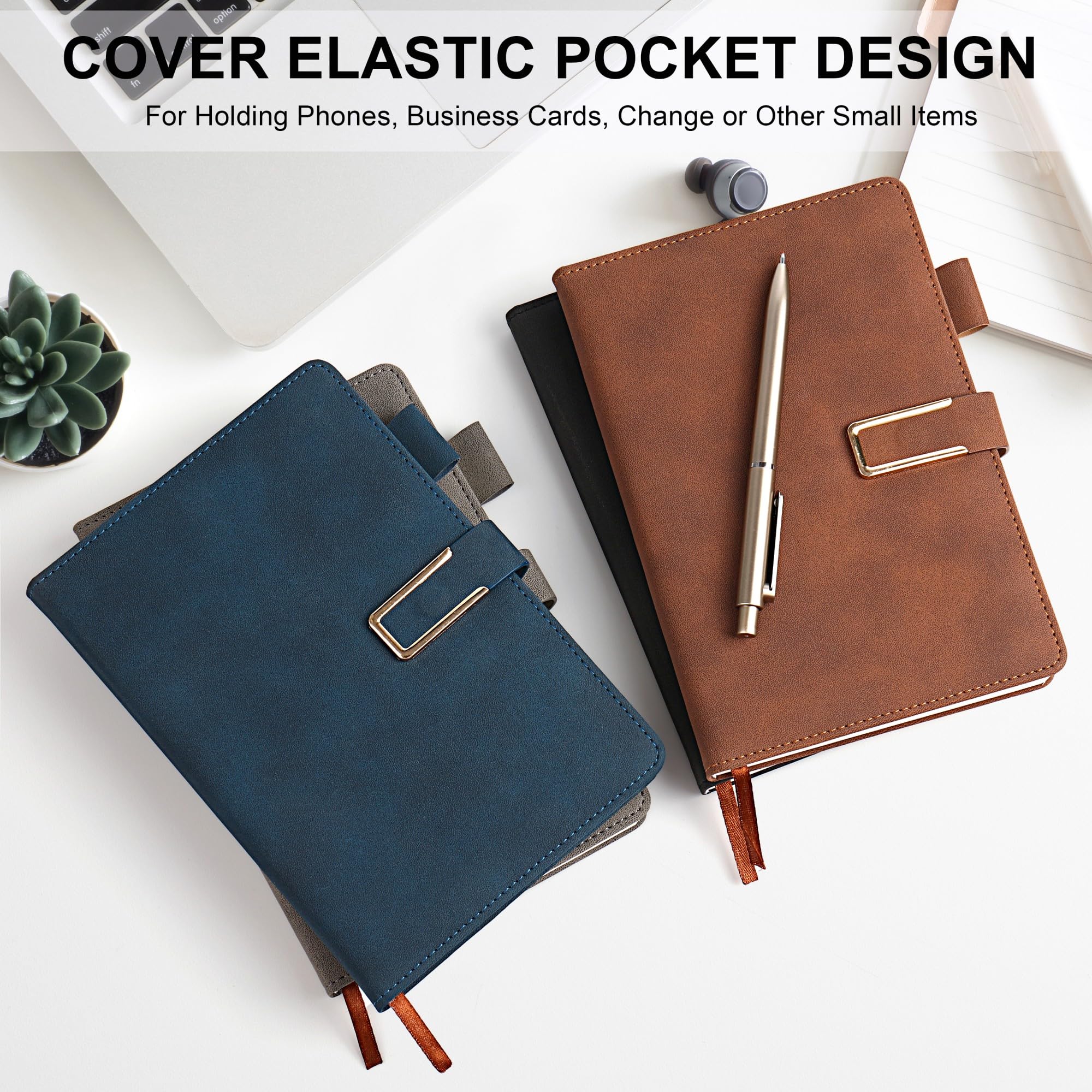 Taccuino a righe con copertina rigida, per donne e uomini, 256 pagine, 14,5 x 21,1 cm, formato A5, a righe, chiusura magnetica, diario quotidiano per lavoro, riunioni, viaggi, scrittura, scuola e