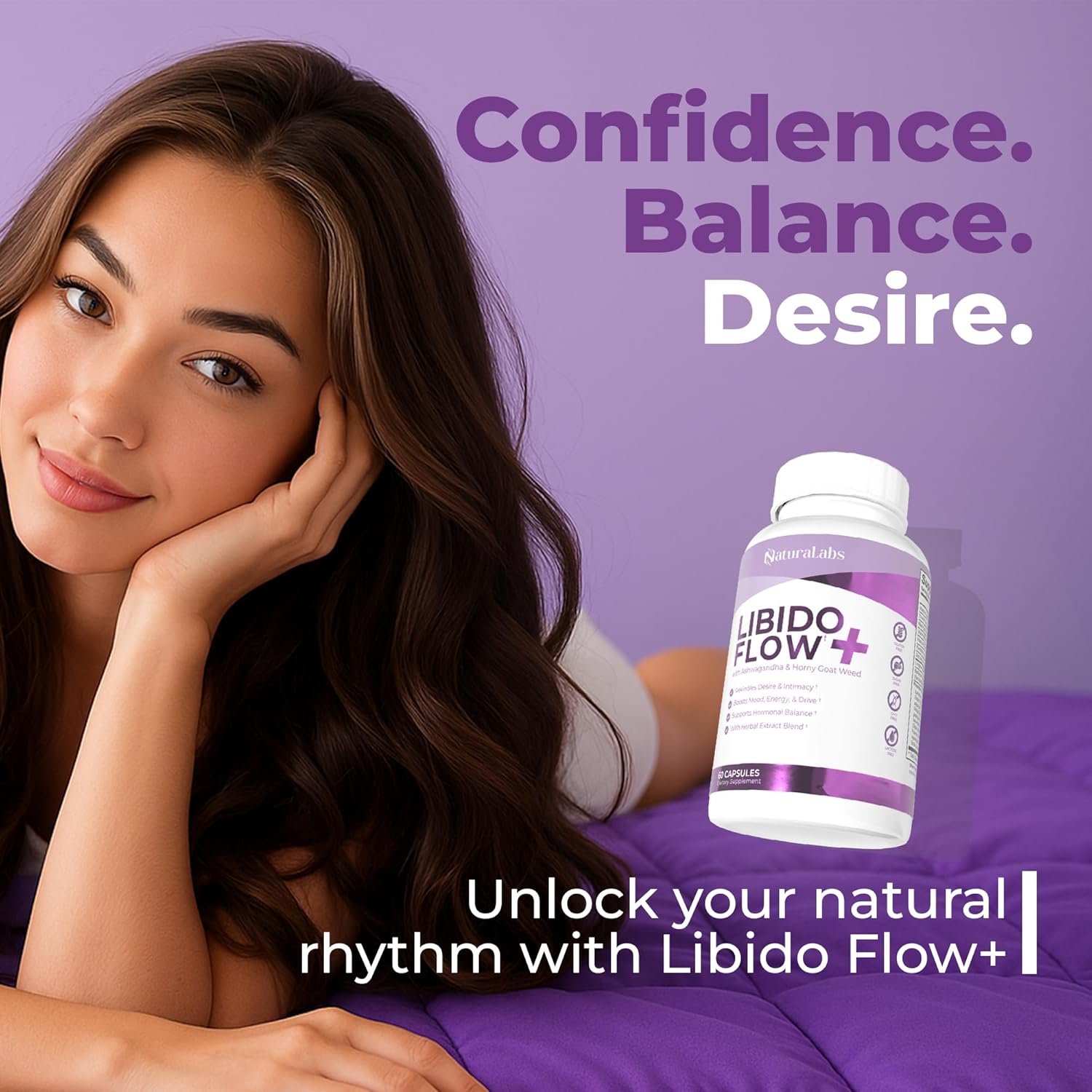 Female Libido Booster for Women - Maca Root Capsules for Women Over 40 with Fenugreek, Ashwagandha, Zinc, L-Arginine - Libido, Drive, Energy, Mood Enhancer for Her - Fast Acting, 60 ct - Image 6