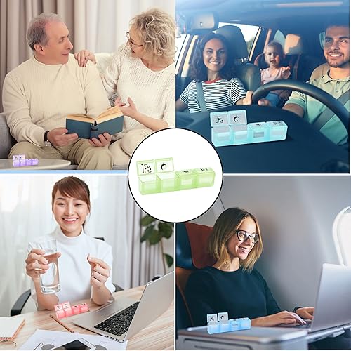 Miniatura 4 de BaHoki Essentials Pastillero semanal – Pastillero portátil de 7 días con 3 compartimentos por día