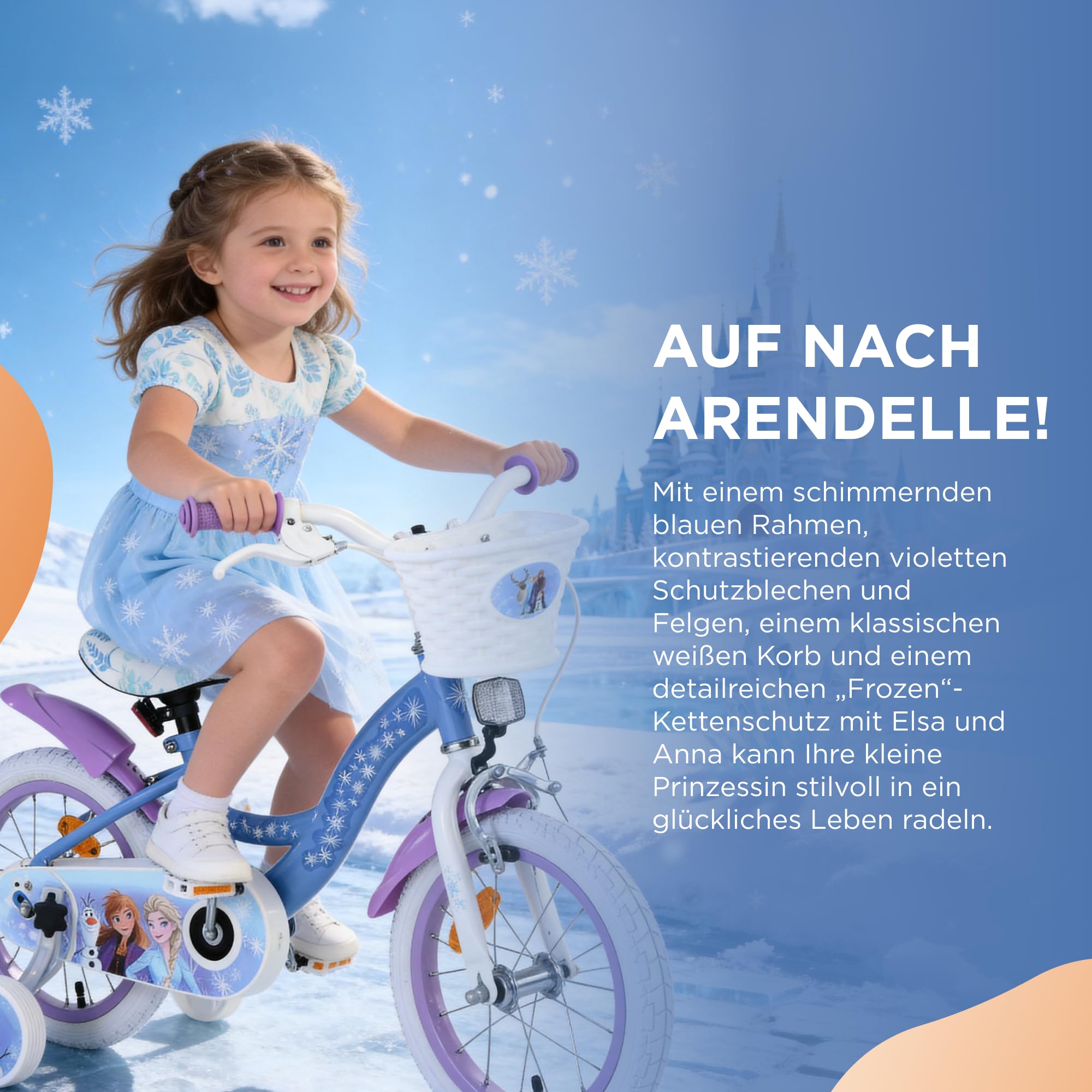 Volare Kinderfahrrad | 3–5 Jahre | Doppelte Handbremse, abnehmbare Stützräder, Pedalreflektoren & Trinkflasche | Verstellbarer Sattel | Geschenk für Mädchen