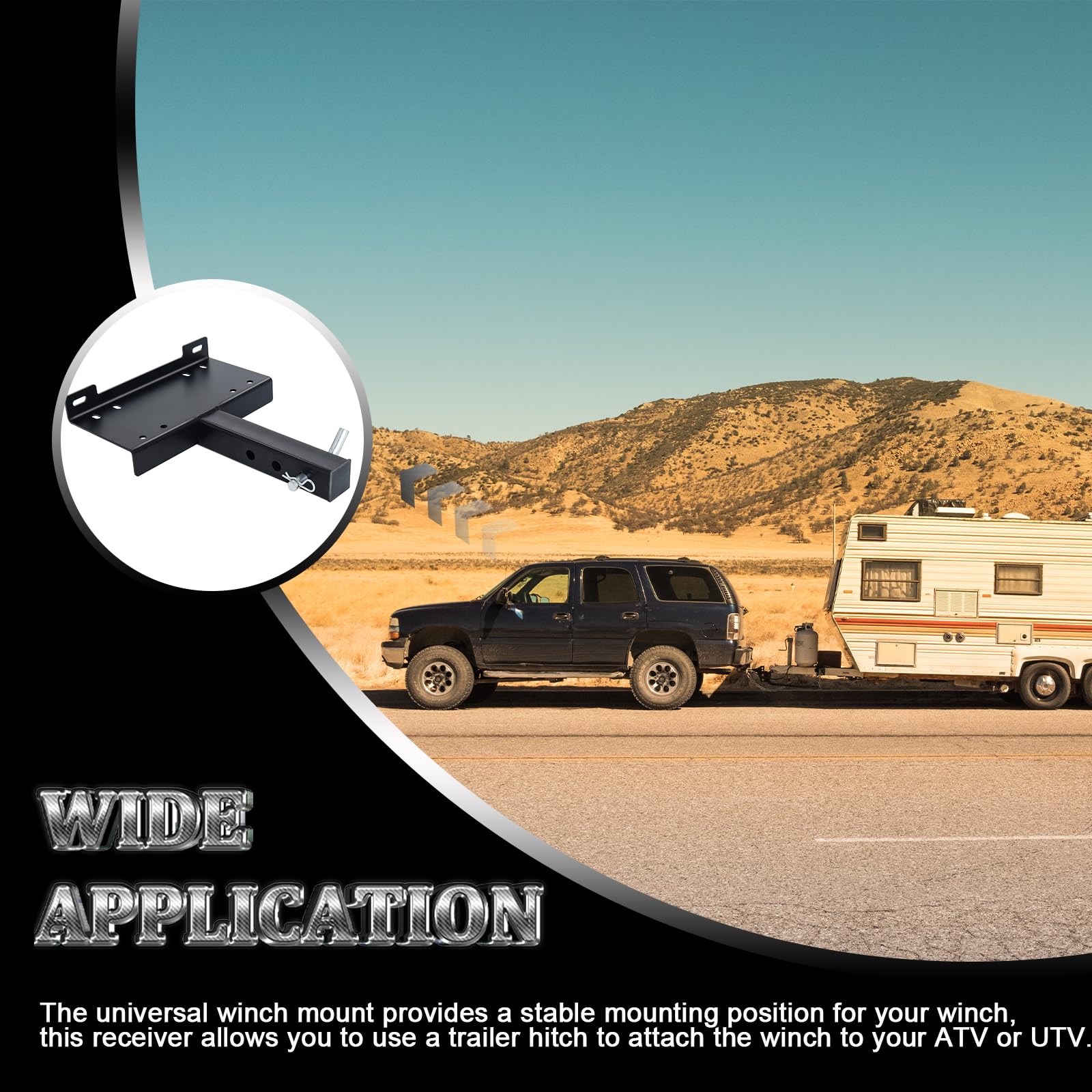 Hedday Winch Hitch Cradle Mount Plate 10 X 4 1/2 Winch Mounting With 2 Receiver Hitch For Atvs Utvs Trailer Truck And Garden Equipment Black - View #13