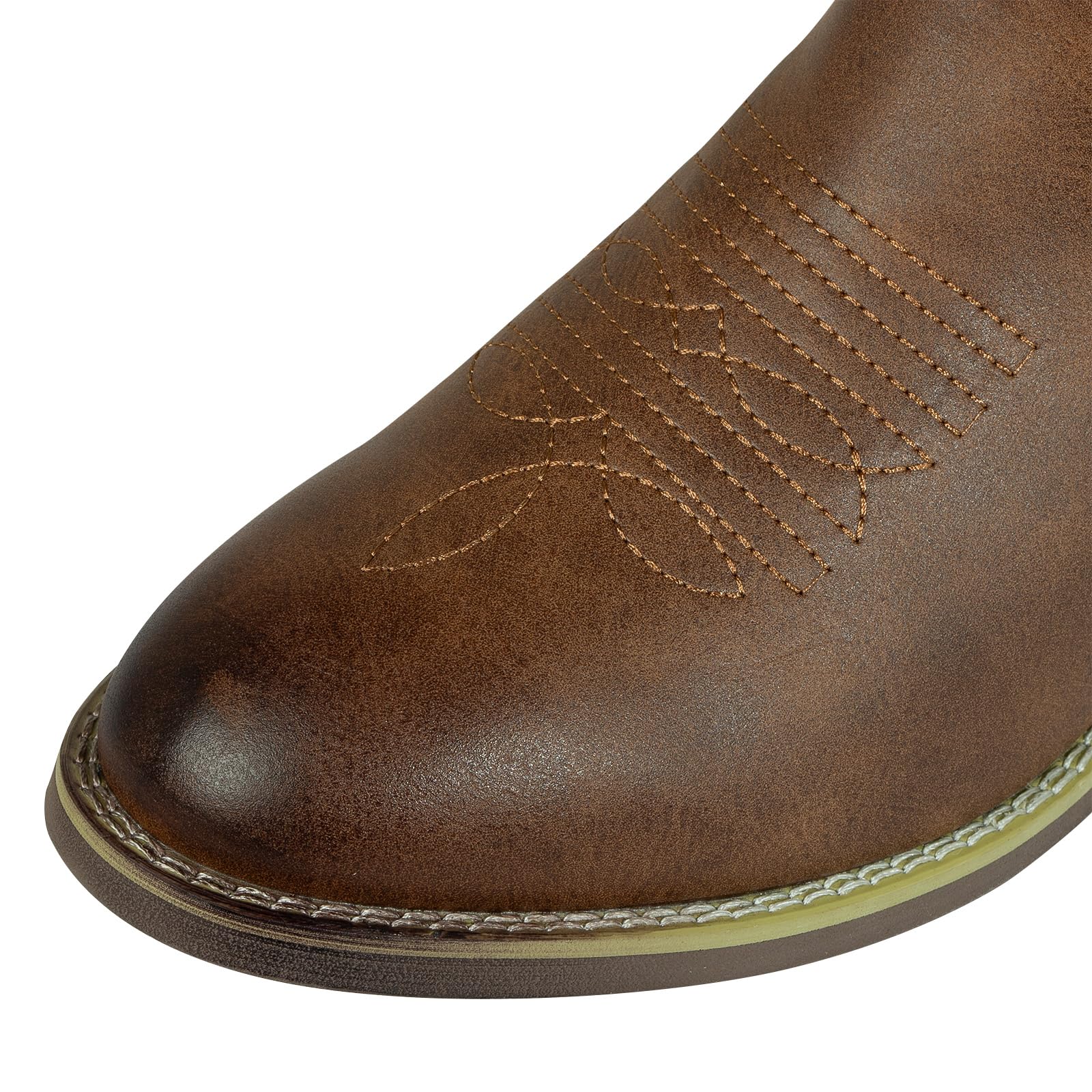 J's.o.l.e Stivali Chelsea da uomo alla caviglia stivali da cowboy per uomo Western punta rotonda slip on casual stivali da lavoro marrone