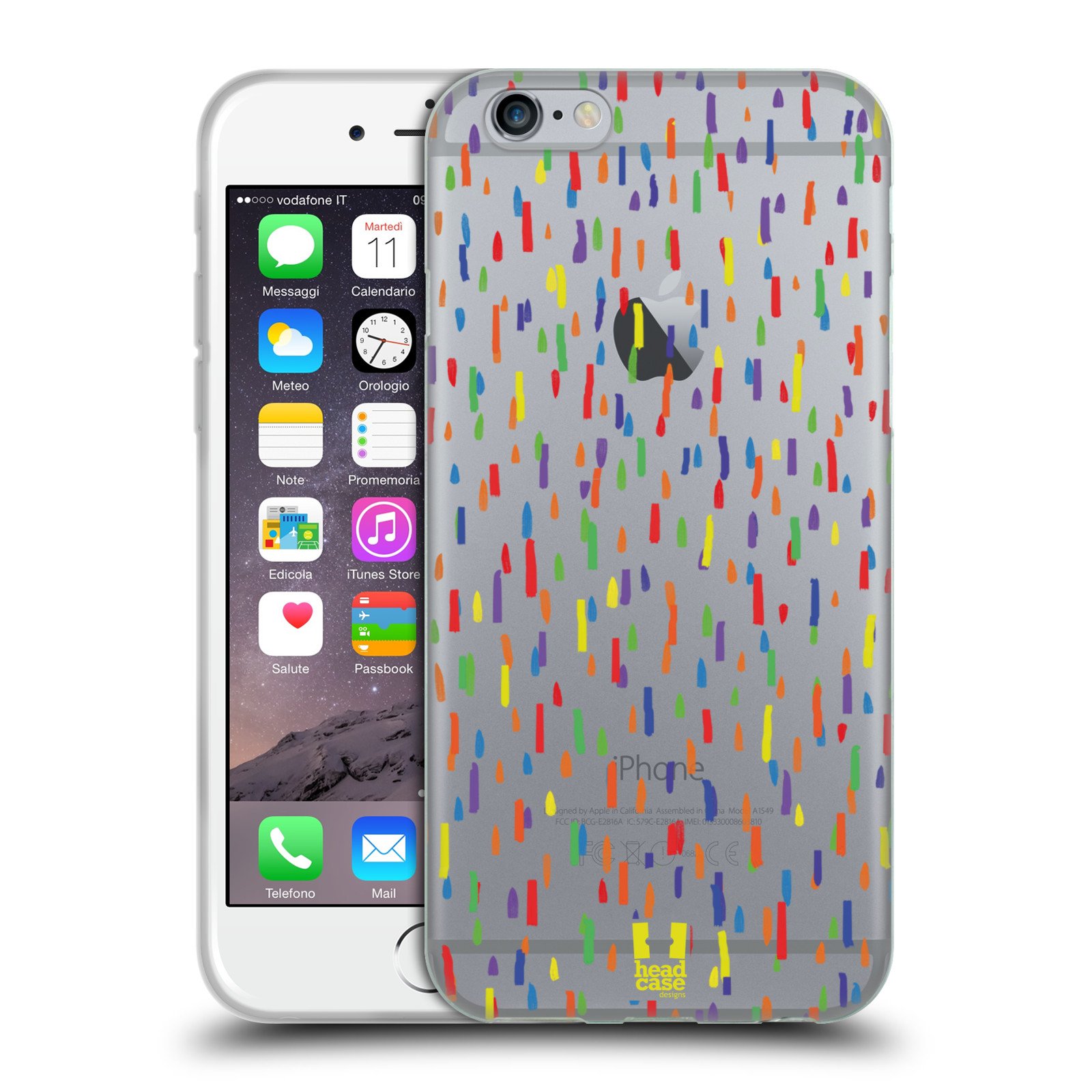 Head Case DesignsConfetti Rainbow Madness Soft Gel Case Compatible with Apple iPhone 6 / iPhone 6s