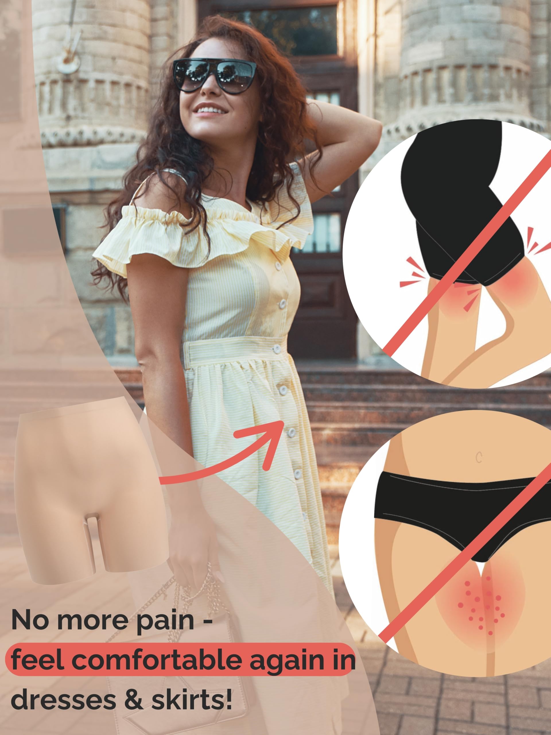 TONEST Shapewear damskie spodnie wyszczuplające brzuch - średni stan - majtki modelujące figurę z nogawkami - Shape - spodnie rowerowe - 1300-MS-FC