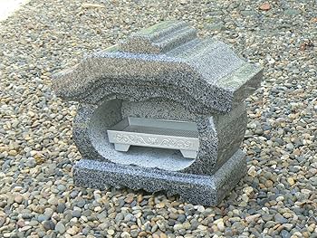 Amazon｜【お墓用線香立て】グレー御影石宮型香炉・香皿付。古い