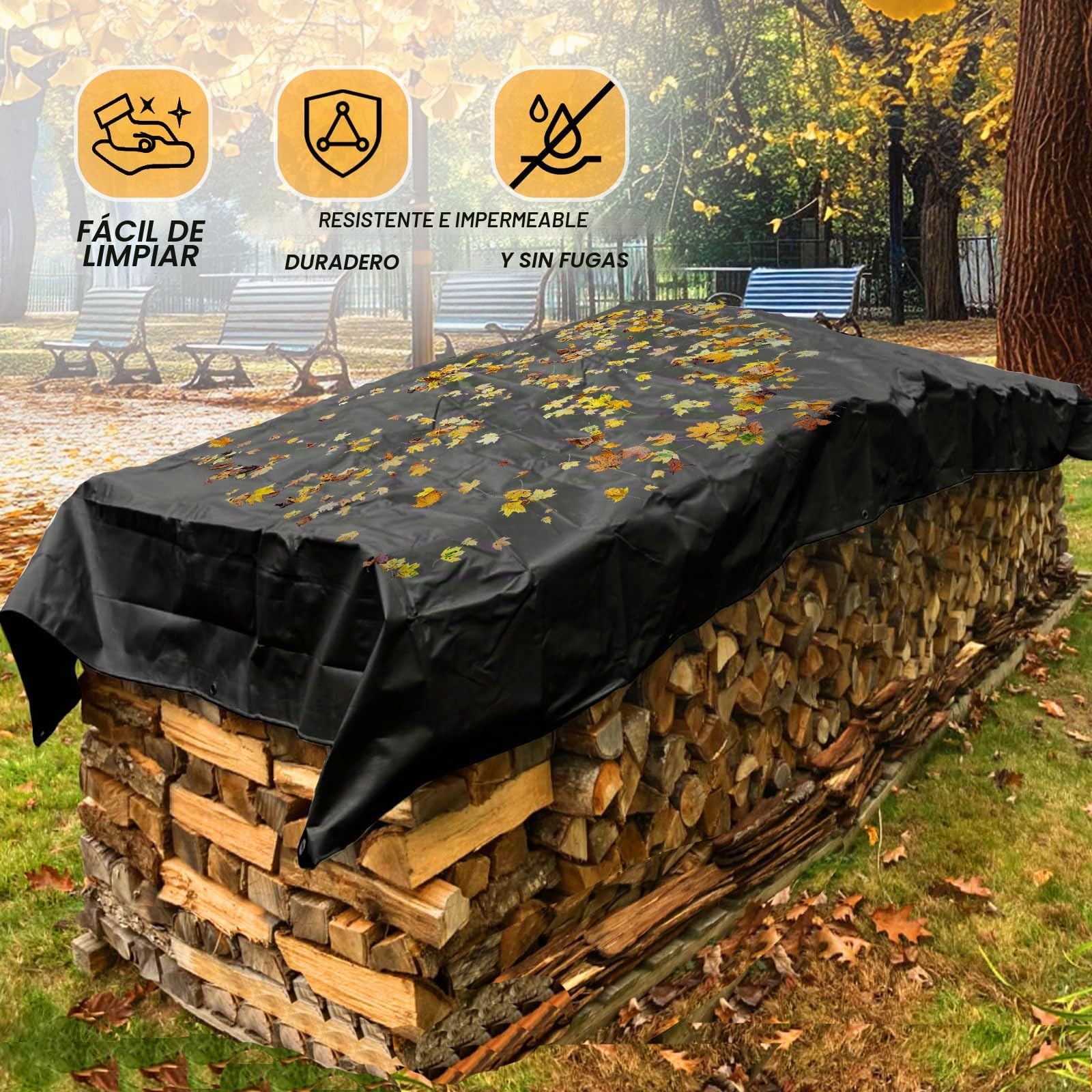 Lona Impermeable de 180 g/m², Resistente y Multiusos, Resistente al Agua, para Muebles de jardín, para Muebles de jardín, trampolín, Coche, Resistente al desgarro, Revestimiento en Ambos