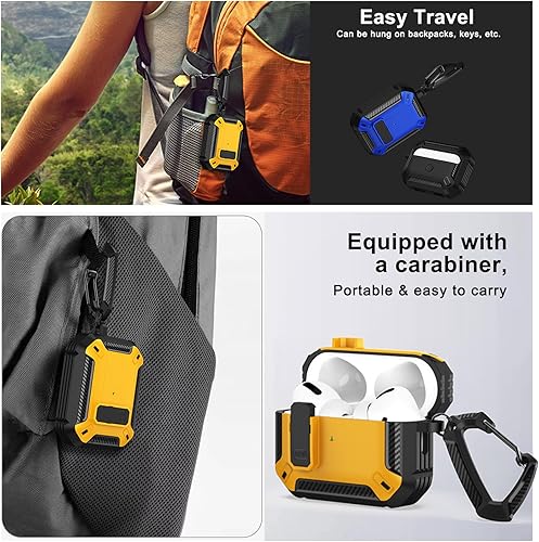 Miniatura 6 de Meliya Funda para AirPods Pro de 21 generación con bloqueo seguro, protección completa emergente automática rígida para Apple AirPods Pro 2