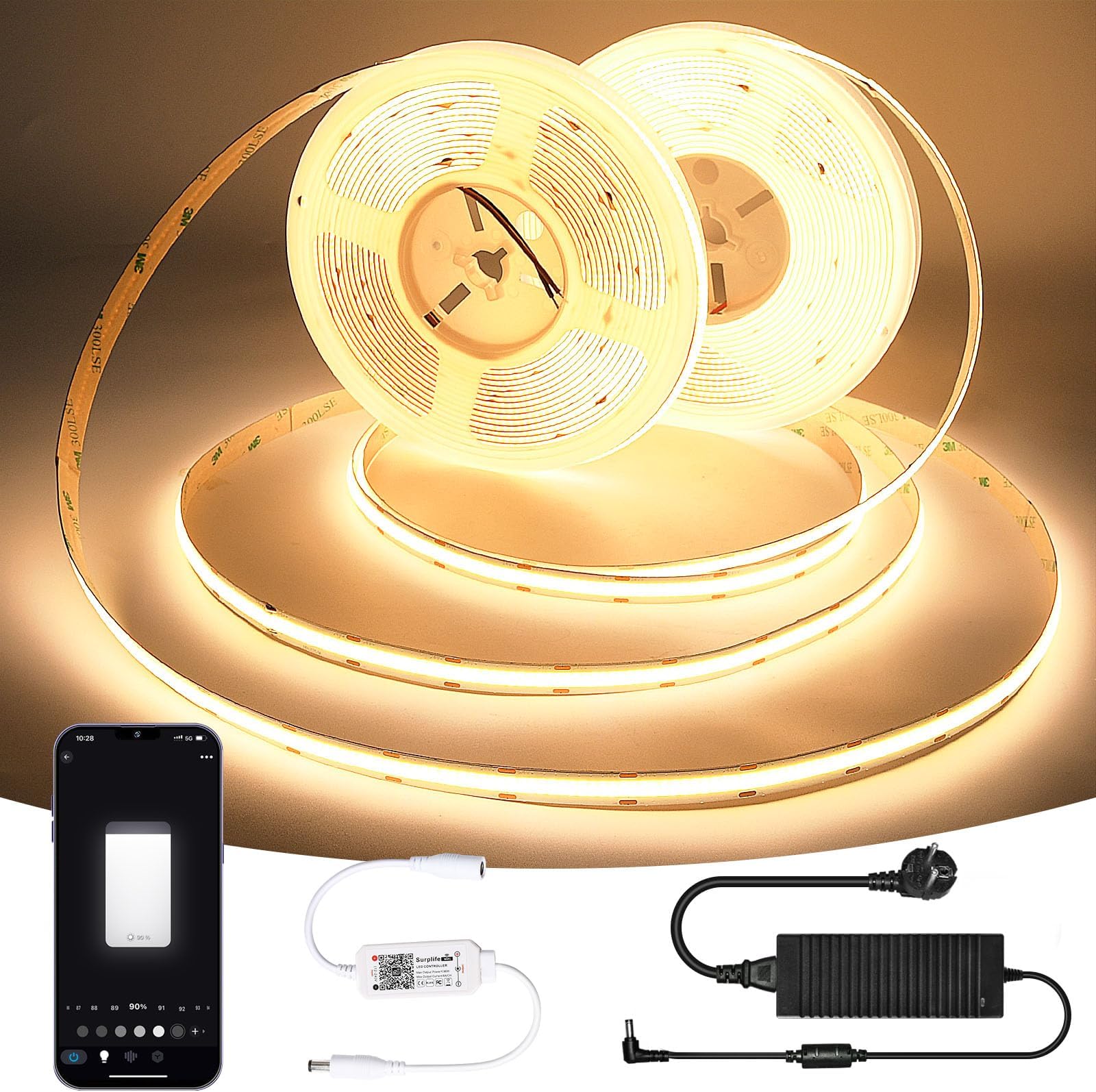Ruban LED Intelligent 30m – RGB, WiFi, Compatible Alexa & Google Assistant – Neuf