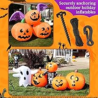 Vista 6 de AUGSUN 27 Pieces Plastic Inflatable Stakes Set, Include Tent Stakes, Tethers Ropes and Hooks Heavy Duty Garden Yard Stakes for Halloween Christmas