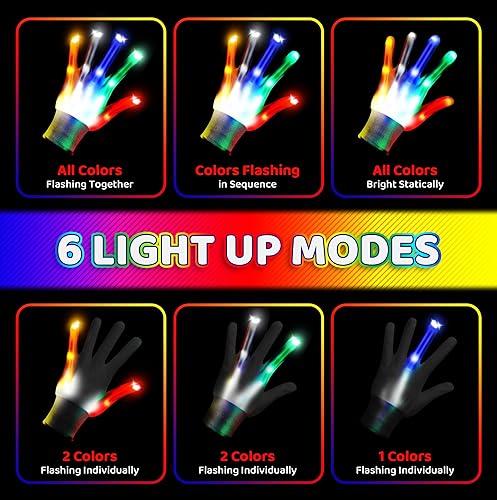 Miniatura 3 de ENERKIDI LED Gloves 2pair Light Up Gloves for Kids Gifts for 3 4 5 6 7 8 Year Old Boys Birthdays Christmas Toys for Boys
