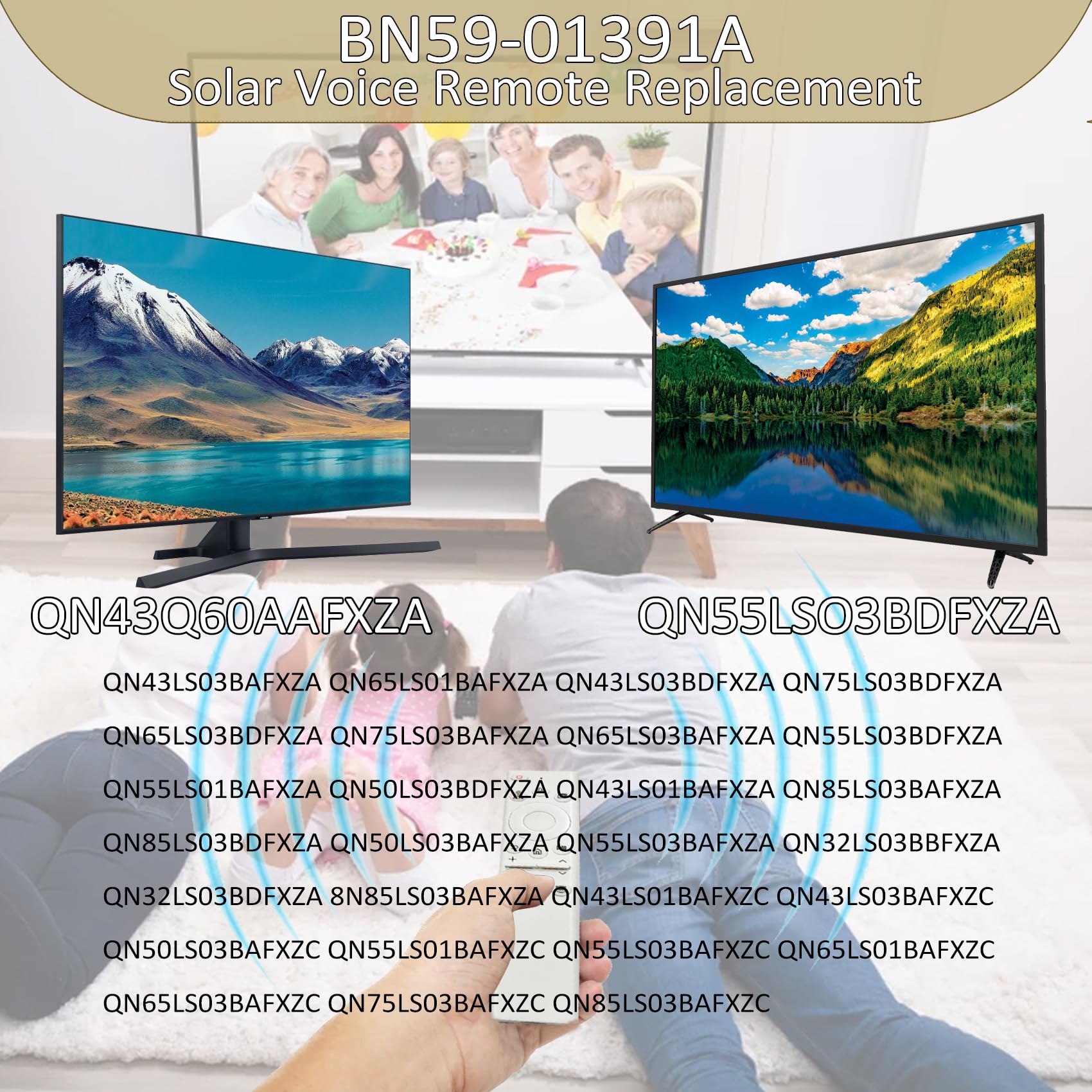 BN59-01391A - Mando a distancia solar de voz compatible con televisores Samsung 2021 2022 2023 Neo LED Smart 4K Ultra HD, repuesto para Samsung Frame TV con voz, 4 botones de acceso directo, color