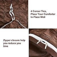 Vista 4 de AveLom - Juego de funda de edredón de sirsaca tamaño Queen (90 x 90 pulgadas), 3 piezas (1 funda de edredón, 2 fundas de almohada), microfibra Marrón