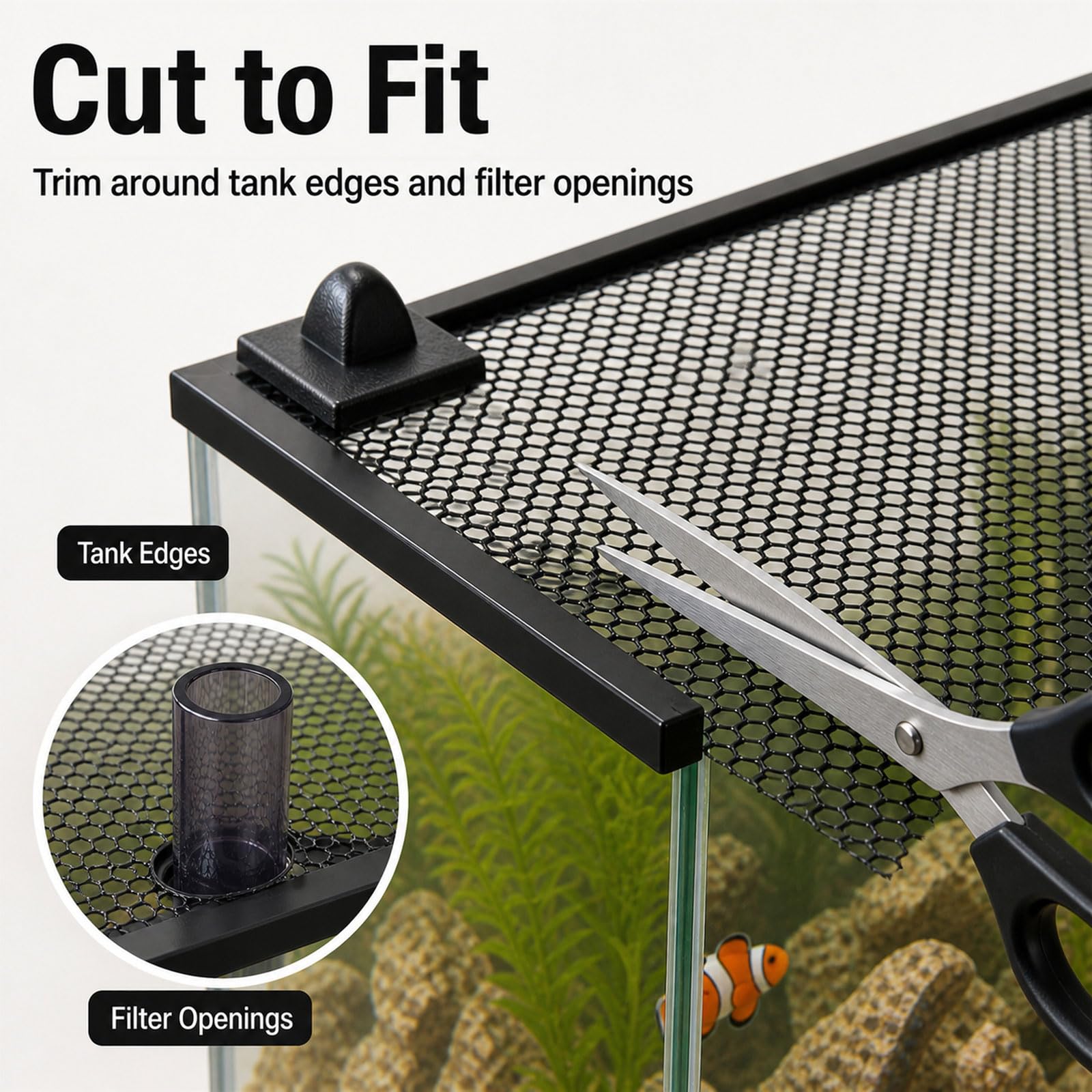 Aquariumabdeckung aus Netzgewebe,Magnetisches Aquarium Anti Spring Netz,Fischs Aquarium Anti-Jumping Netzabdeckung,Ventilation,Transparency,für Fischen und Reptilien