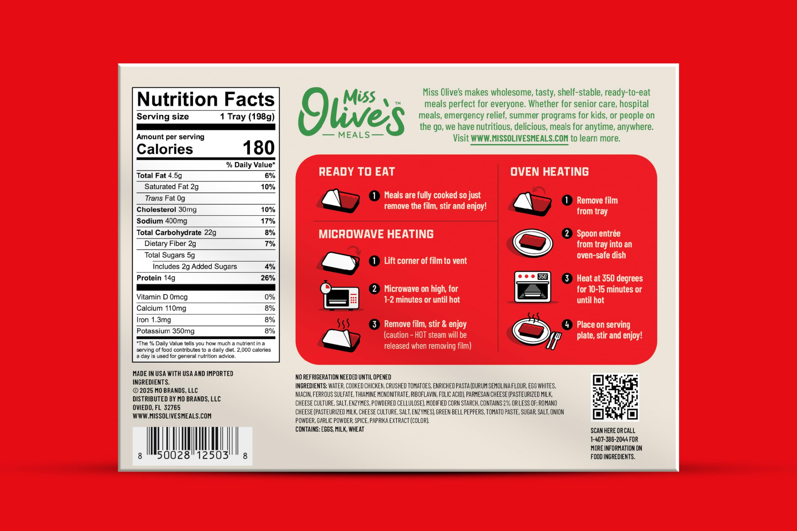 Miss Olive’s Protein Pack – Shelf-Stable Microwavable Ready Meals (6 Pack) – Chicken Creole, Lentils & Beef, Chicken Pasta Parmesan – Fully Cooked Heat & Eat Meals