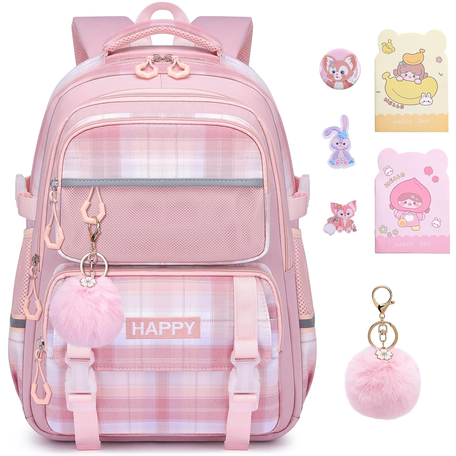 WYCY Girls Backpack- Cute School Bag Lightweight Travel Daypack Mochilas Escolares Para Ni as Pink