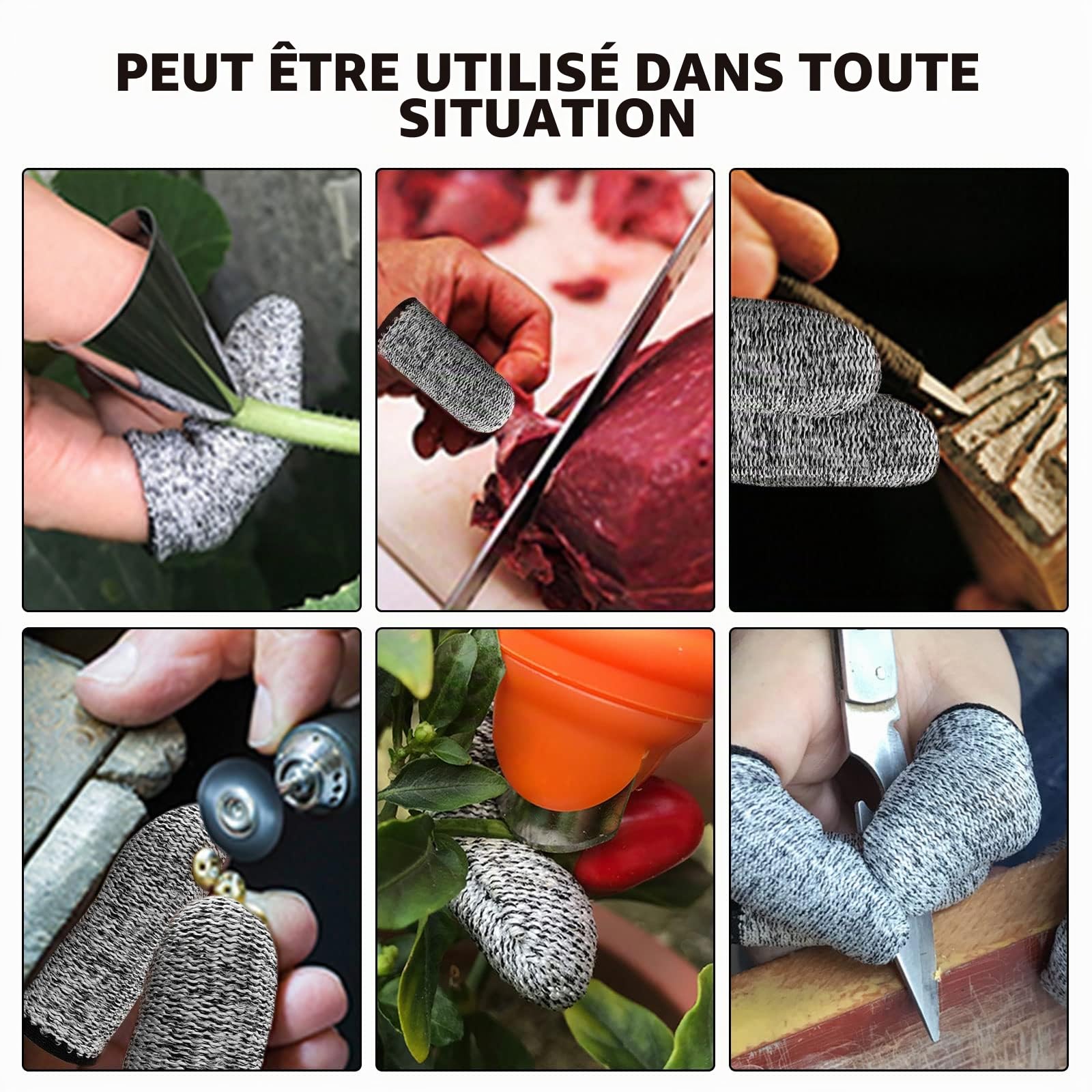 TSHAOUN 40 Pièces Doigtiers, Protège-doigts Réutilisable Couvre-doigts Doigtier Élastiques Protection Résistant aux Coupures pour Travail, Jardin, Cuisine, Sculpture, Créations de Bricolage (Gris)
