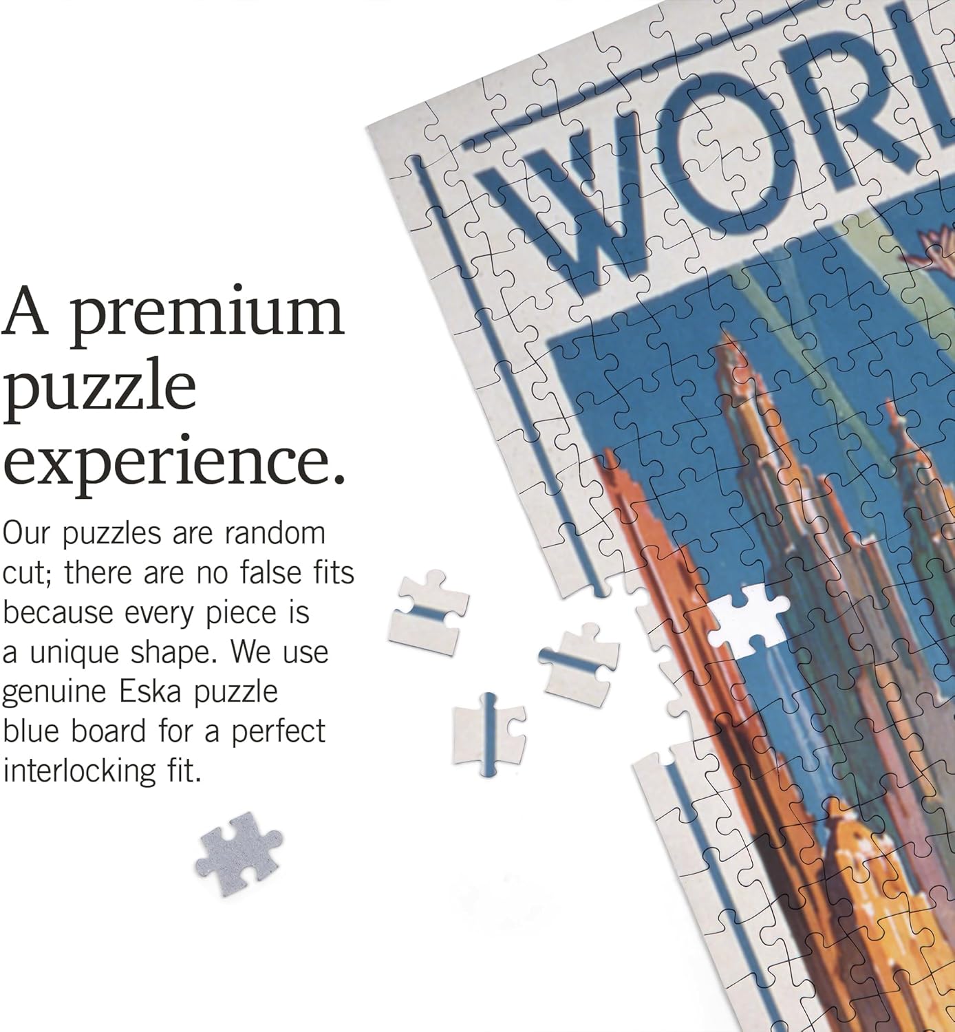 Lantern Press Chicago World's Fair Poster, Woman on Globe, Vintage Advertisement 1000 Piece Jigsaw Puzzle for Adults, Made in USA with Reference Poster