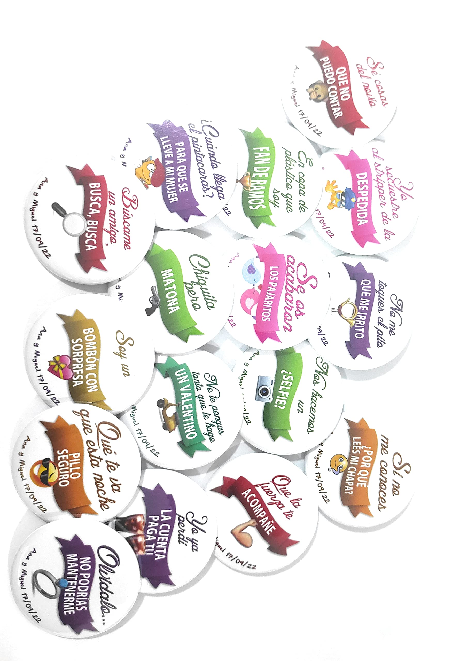 Chapas molonas para bodas 100 unidades con nombres personalizados | detalles para boda | regalos para boda