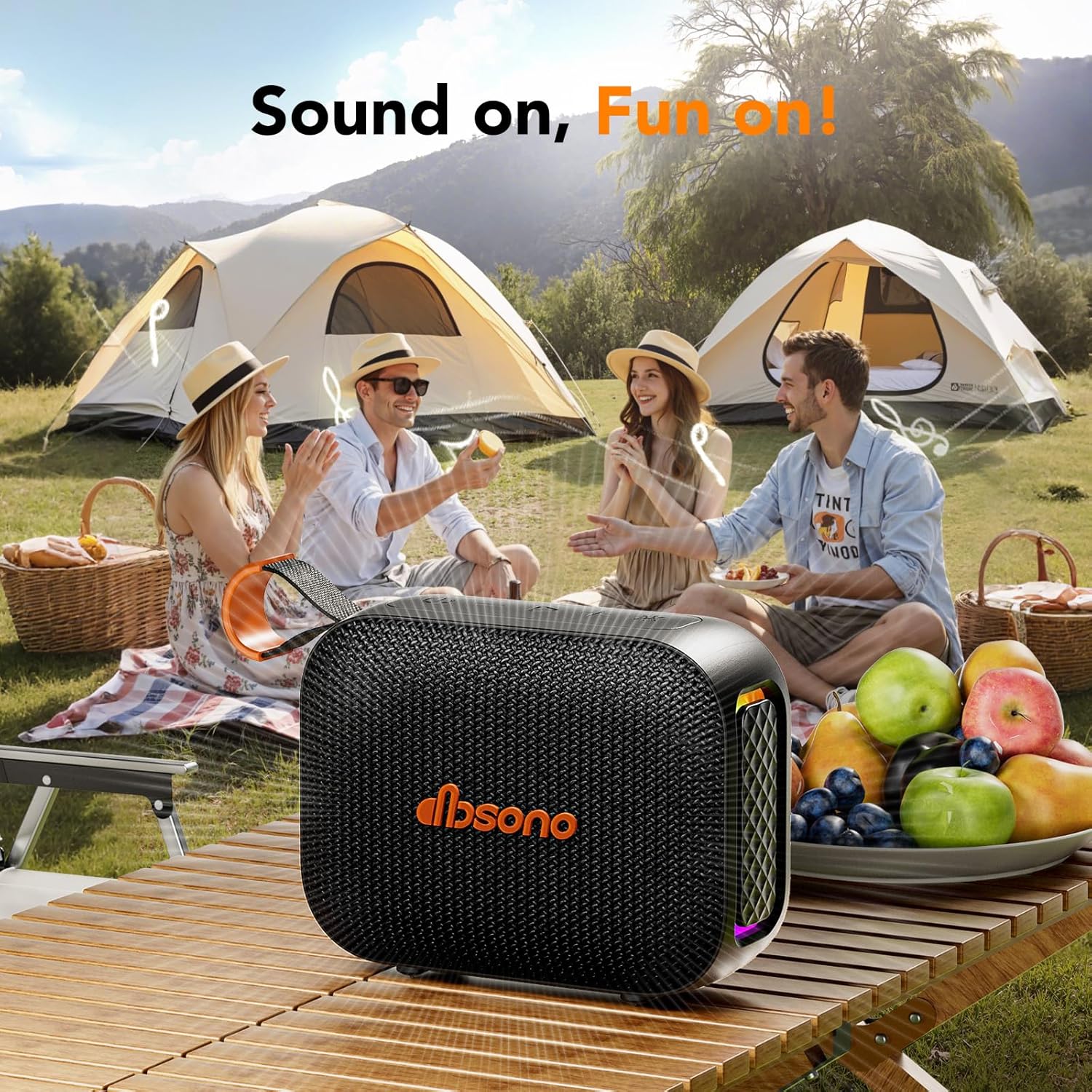 Portable Bluetooth Speaker Waterproof Gift: IPX5 HD Sound Up to 24H Playtime, TWS Pairing, Wireless Speakers with Lights, Travel Essentials Valentines Birthday Gifts for Men Women Boys Girls-Black - Image 8