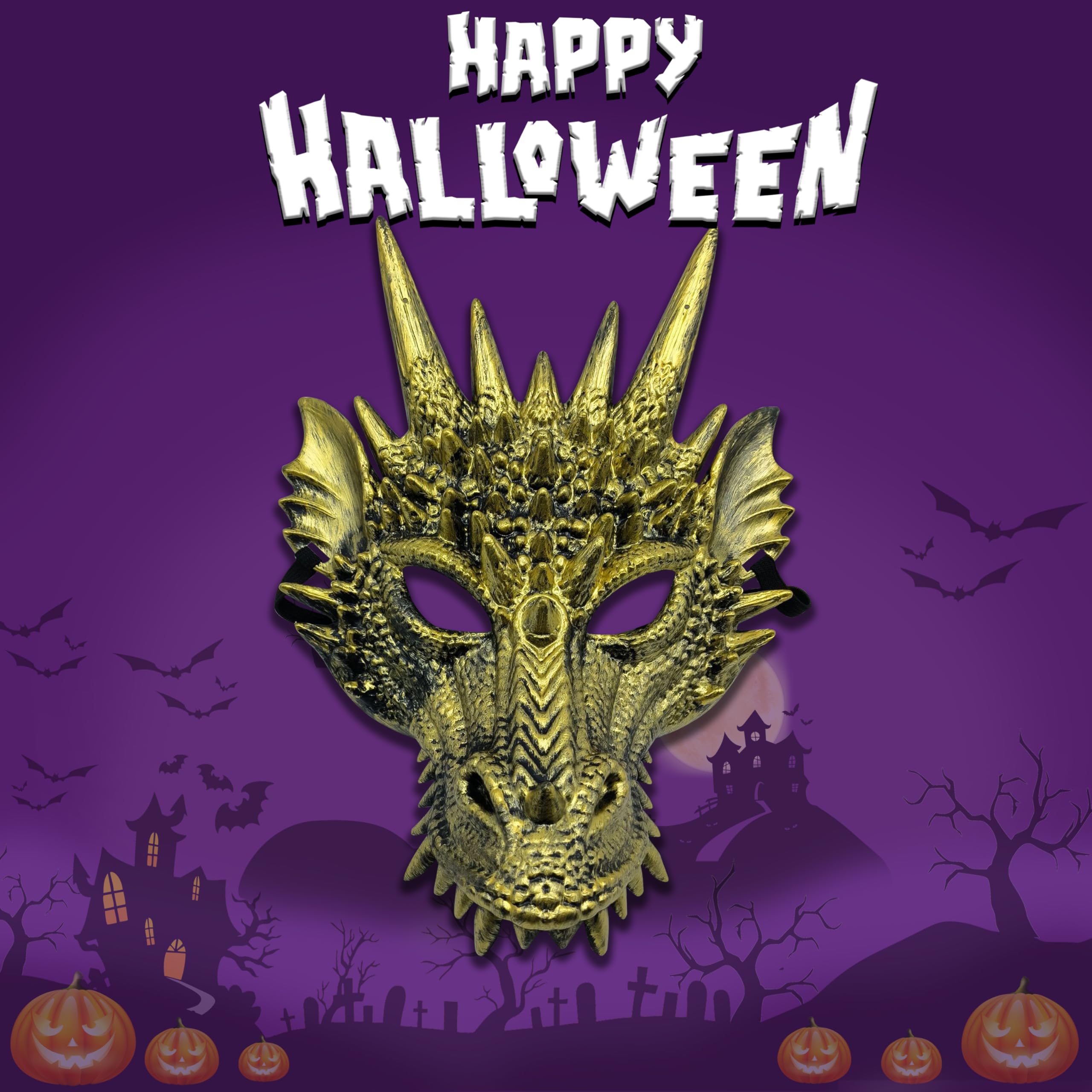 Komonee Dragon Gold Mask Halloween Adult Drake Lizard Costume Party Game Unisex Fancy Dress Up GOT Outfit Dungeons Thrones - Image 4