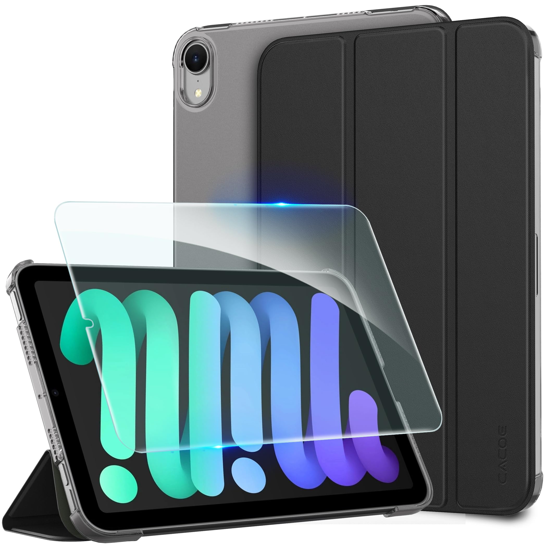 iPad mini (A17 pro)本体 充電器付き、ガラスフィルム、カバー Amazon.co.jp: [iPad mini ケース ガラスフィルム セット]CACOE iPad