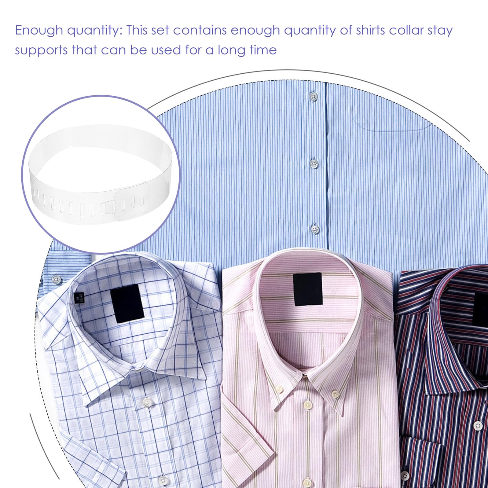 Didiseaon 100 piezas Soportes Transparentes para Cuello de Camisa PVC Duradero Fijación Fácil para Moldear y Forma y Compacto para Hombre y Viaje
