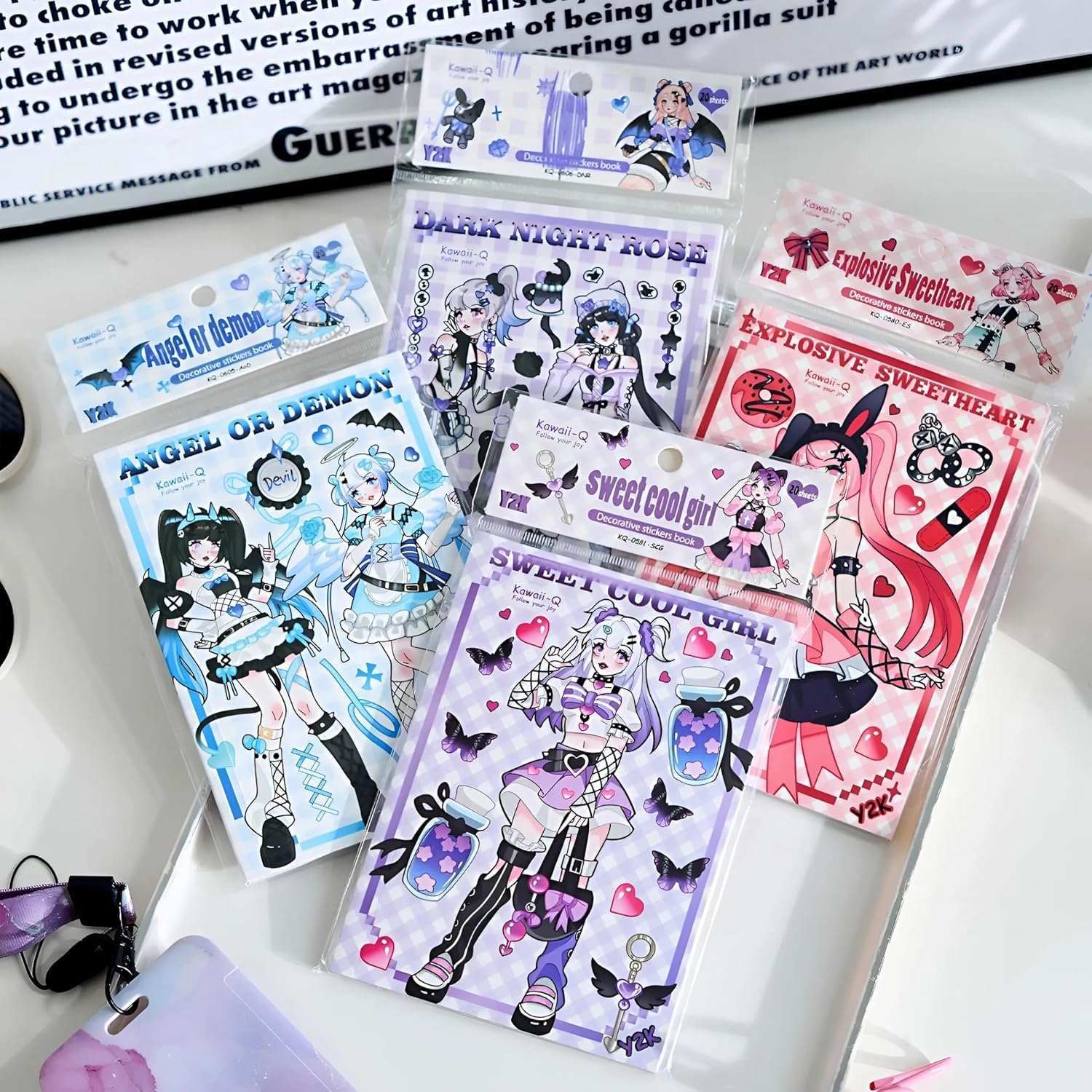 Mini Glitter Sticker Books - Kawaii Designs -6 Mini Glitter Sticker Books - Kawaii Designs -6