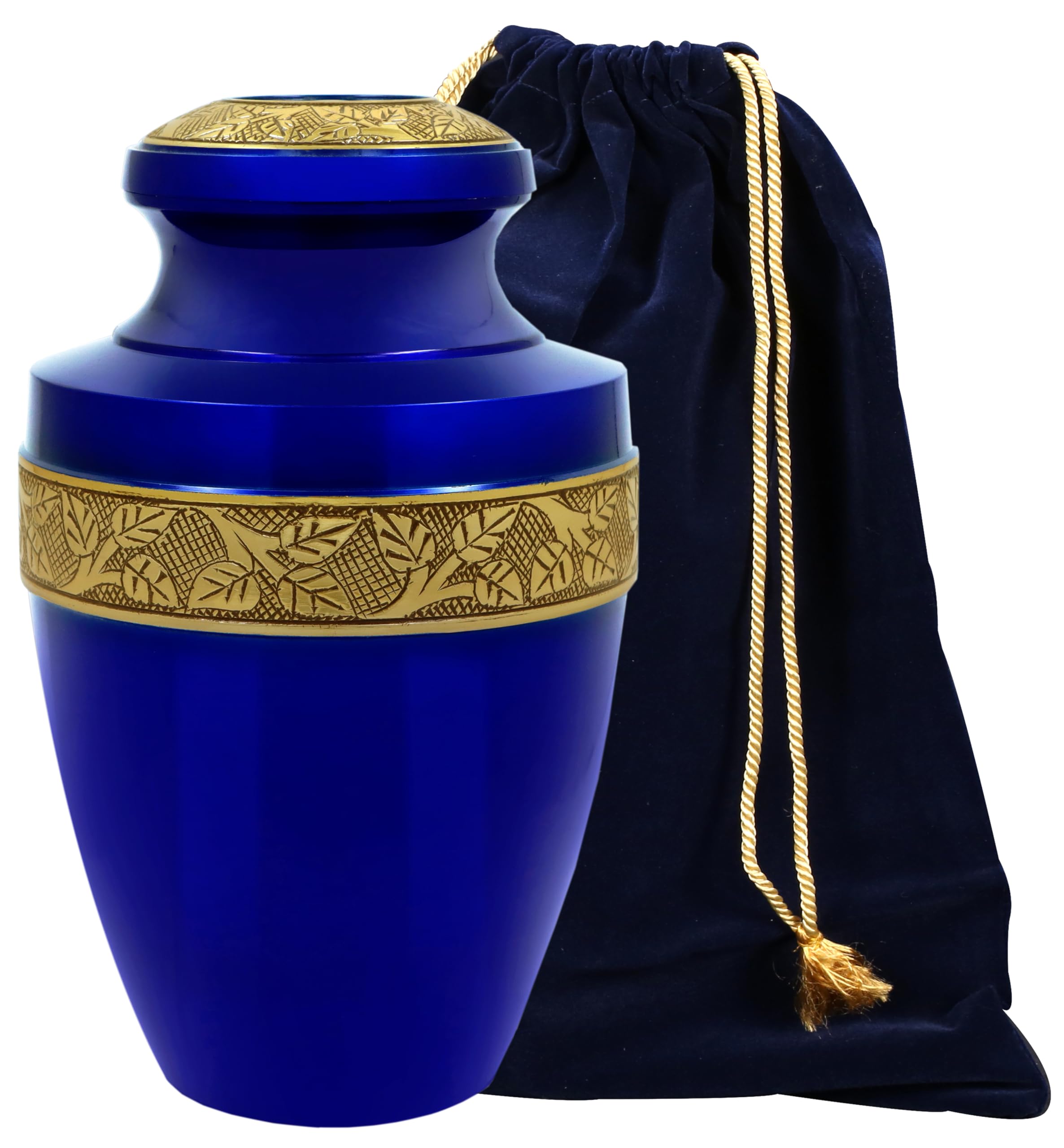 CLEENTABLE Cremation Urns for Human Ashes Adult Male and Cremation Ur ns for Ashes Adult Female - Urns for Mom & Urns for Dad Urns for Ashes Urn - Persian Blue Gold — image 1