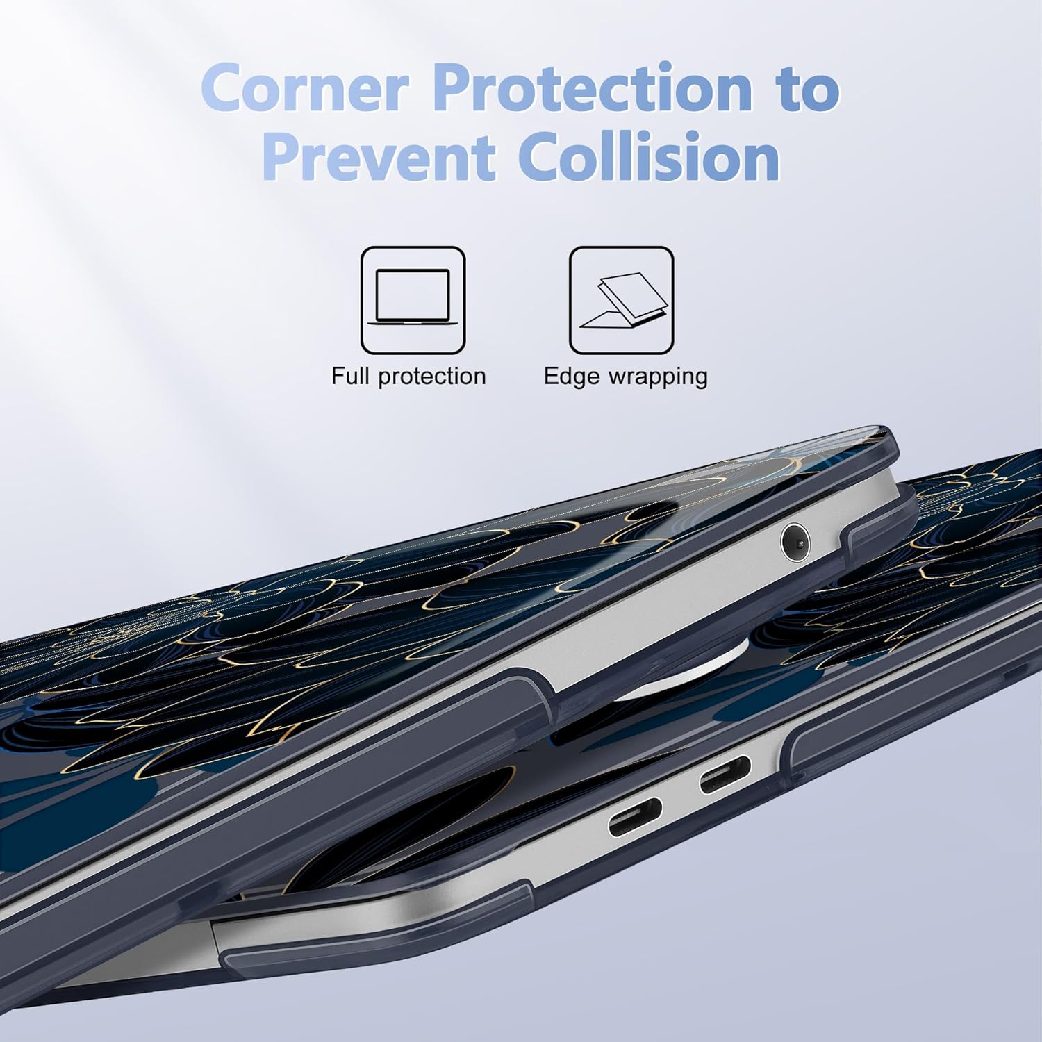 May Chen for MacBook Pro 13 inch Case 2022 2021 2020 Release A2338 M2 M1 A2289 A2251, Plastic Crystal Hard Shell Case Cover for MacBook Pro 13 inch Touch Bar Fits Touch ID, Luxury Dahlia - Image 3