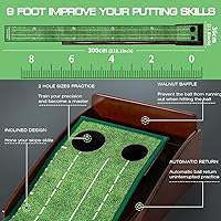 Vista 4 de Indoor Putting Green Matt - Esterilla de práctica de golf portátil con pelota, fácil de limpiar. Gran regalo